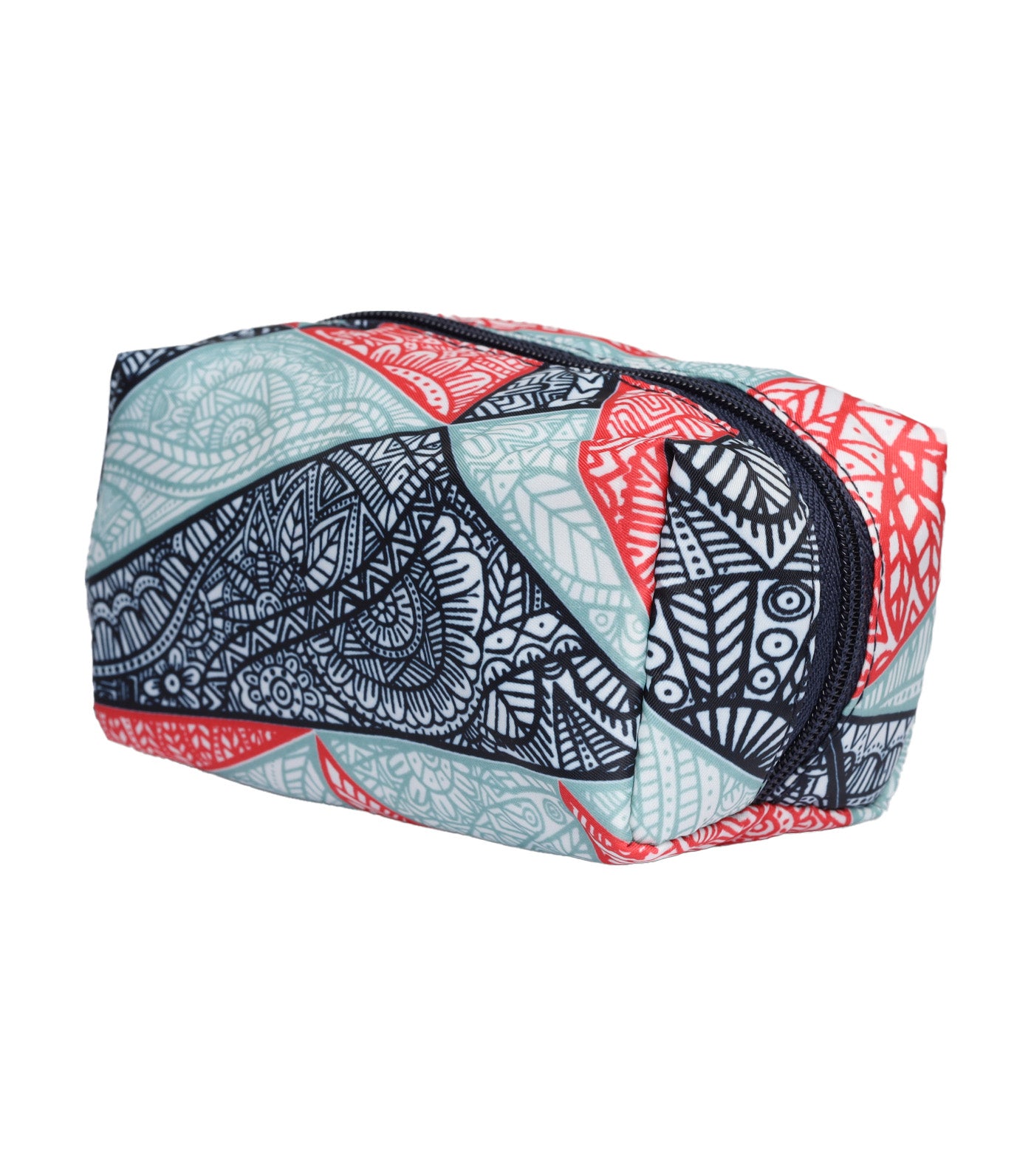 Abstract Soft Cosmetic Case - Navy Blue Multicolor