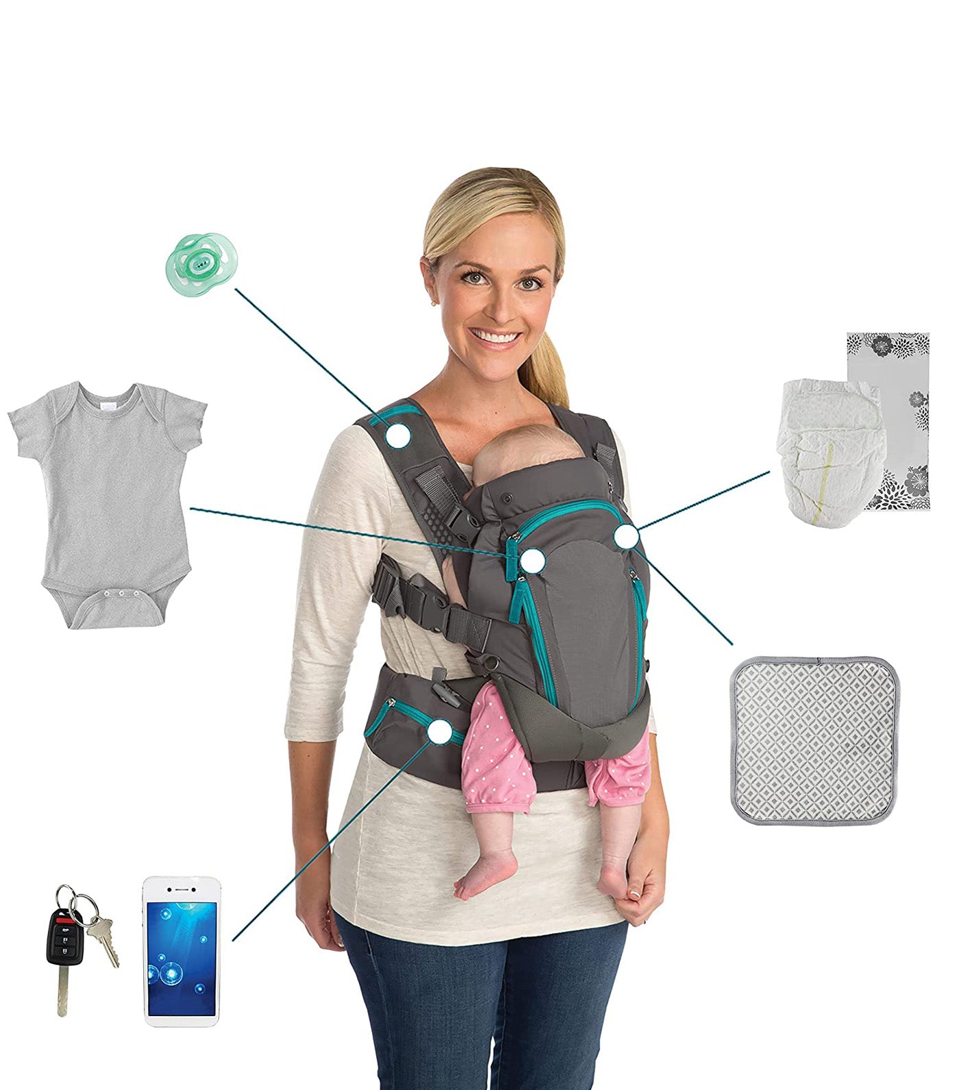 Carry On Multi Pocket Carrier Gray Multi