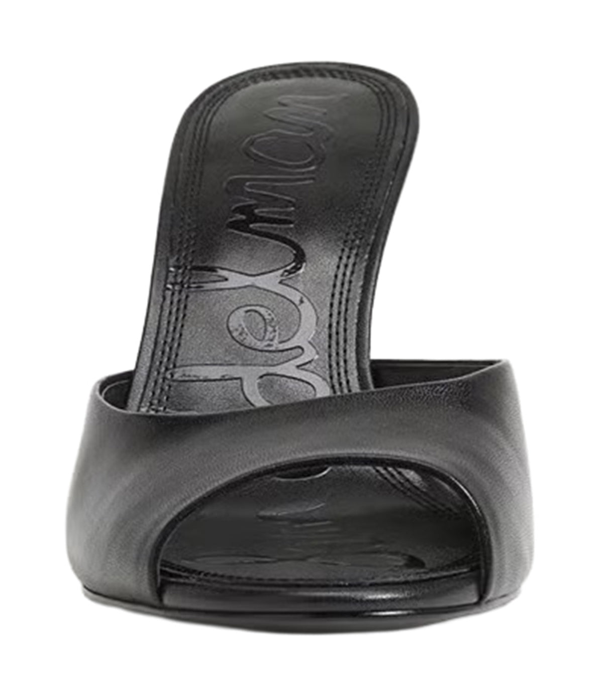 Jeanie Heeled Mule Black Leather