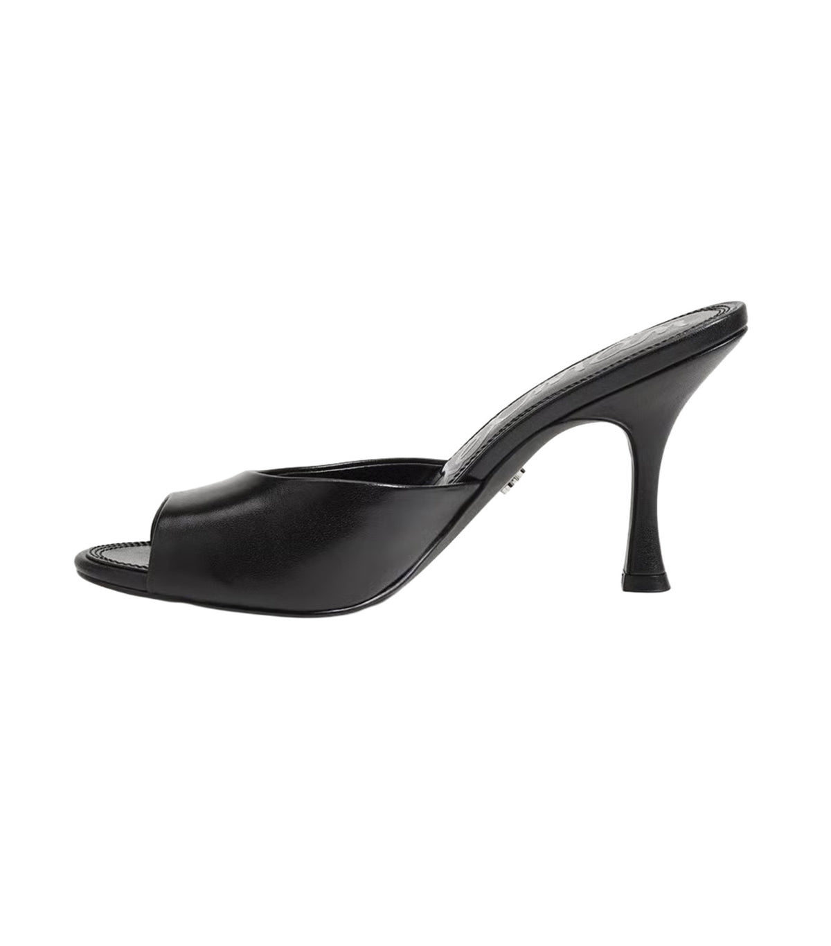 Jeanie Heeled Mule Black Leather