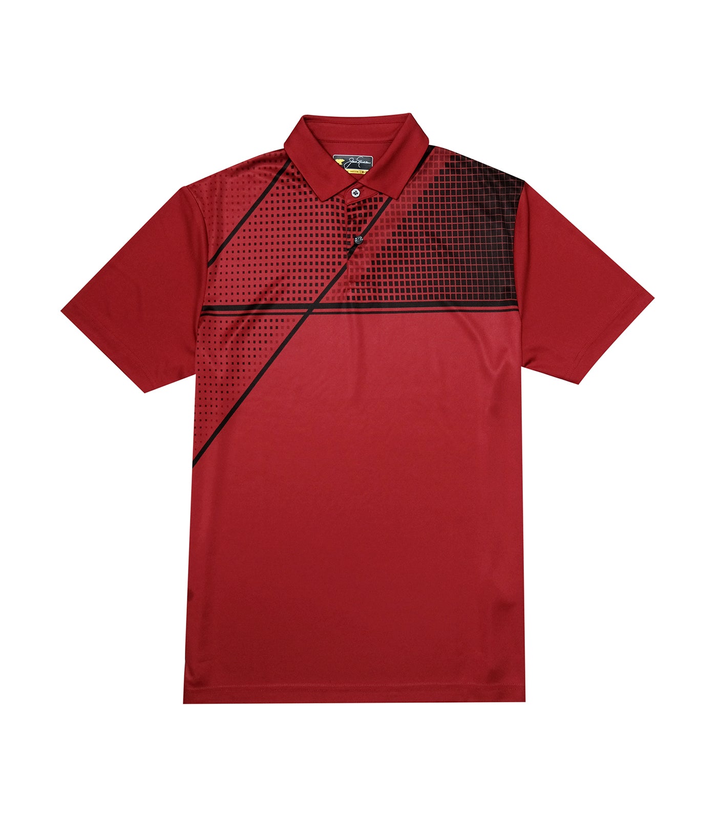 Engineered Tech Print Polo Red Root