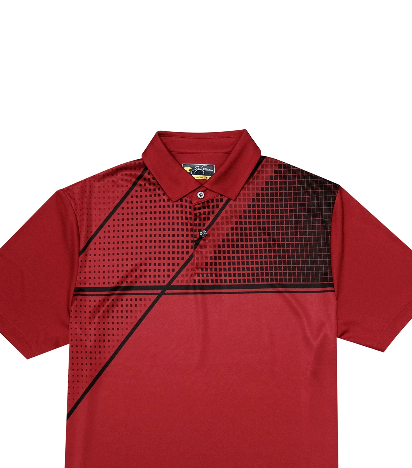 Engineered Tech Print Polo Red Root