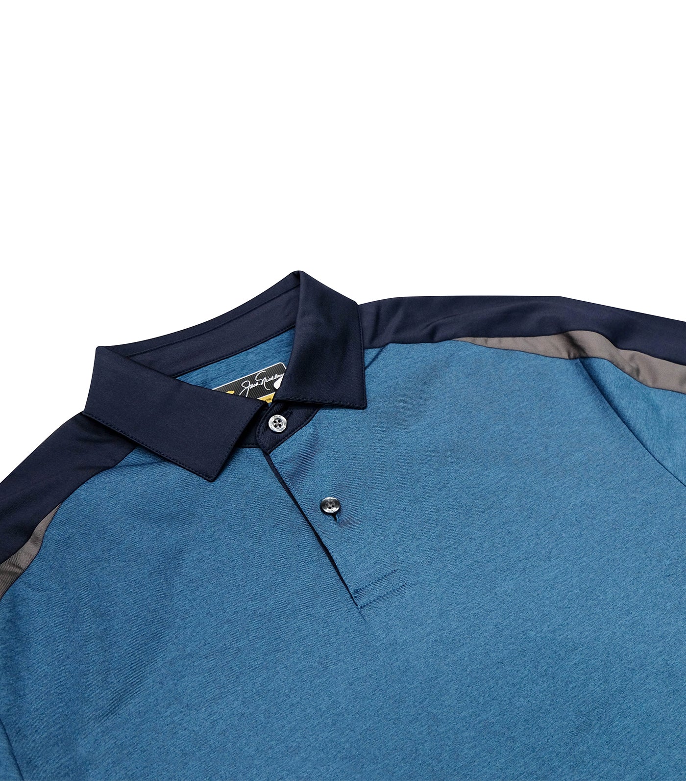 Pieced Color Block Polo Pacific Blue