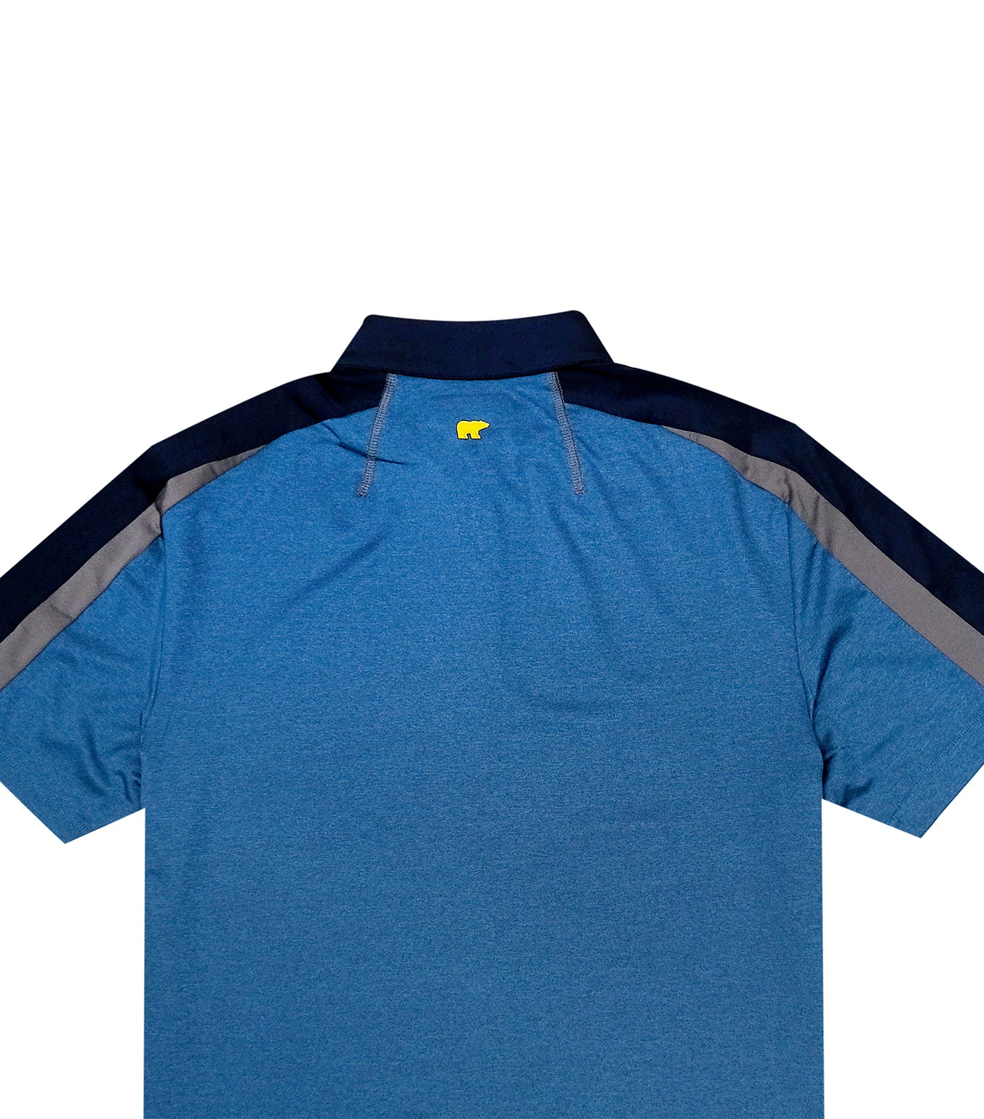 Pieced Color Block Polo Pacific Blue