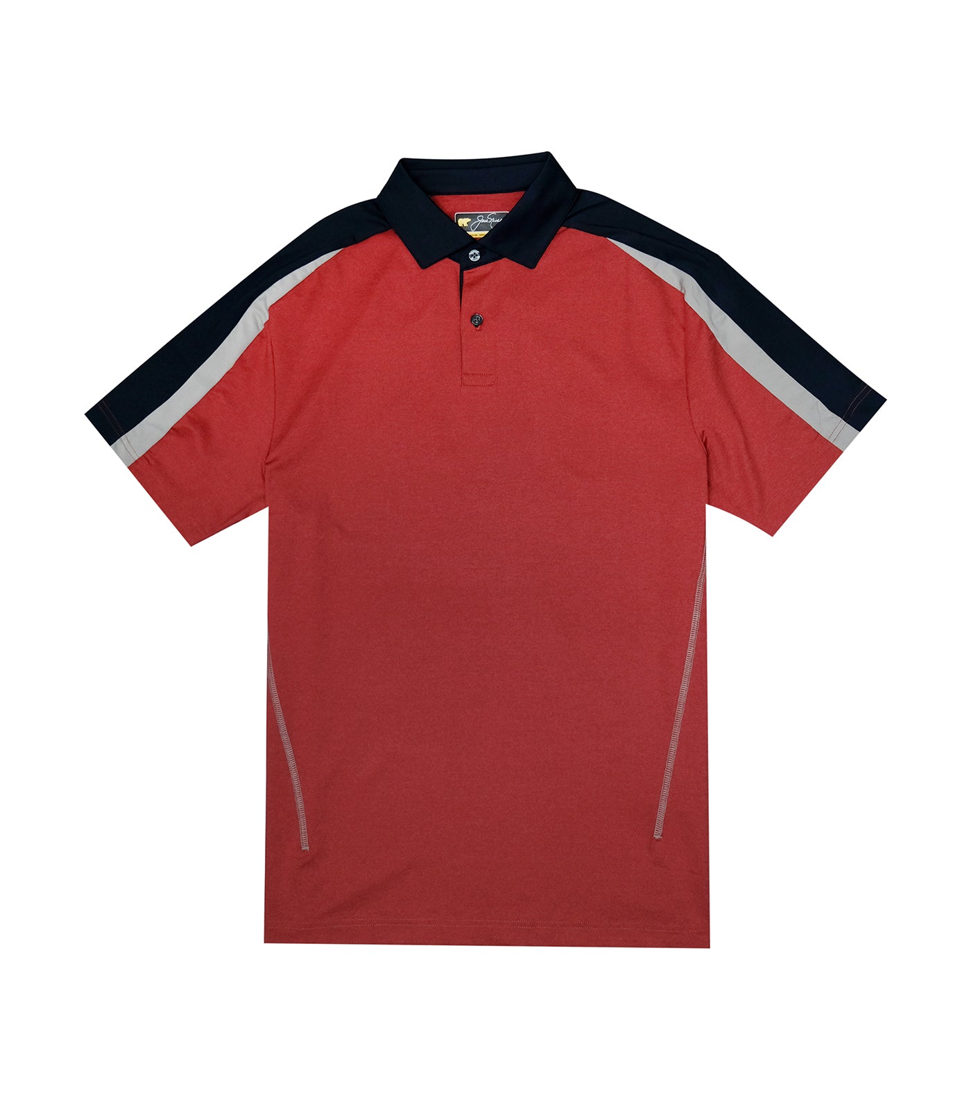 Pieced Color Block Polo Red Root