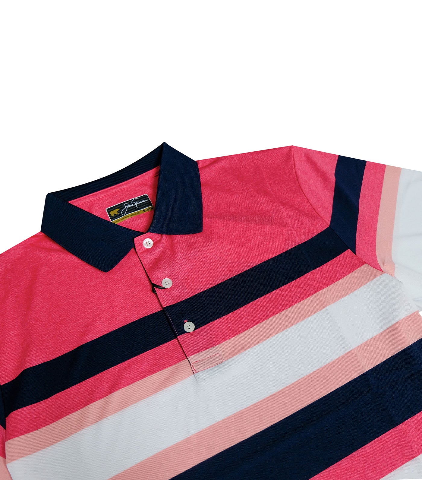 Bold Chest Stripe Polo Sporting Coral
