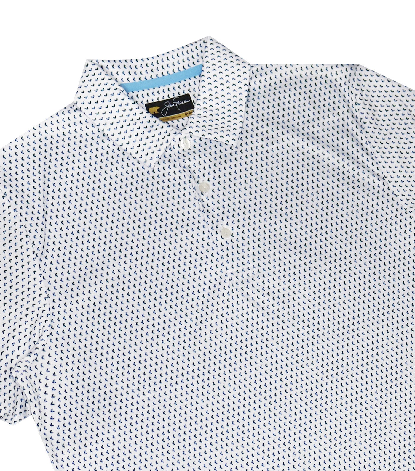 Allover Print Polo Bright White