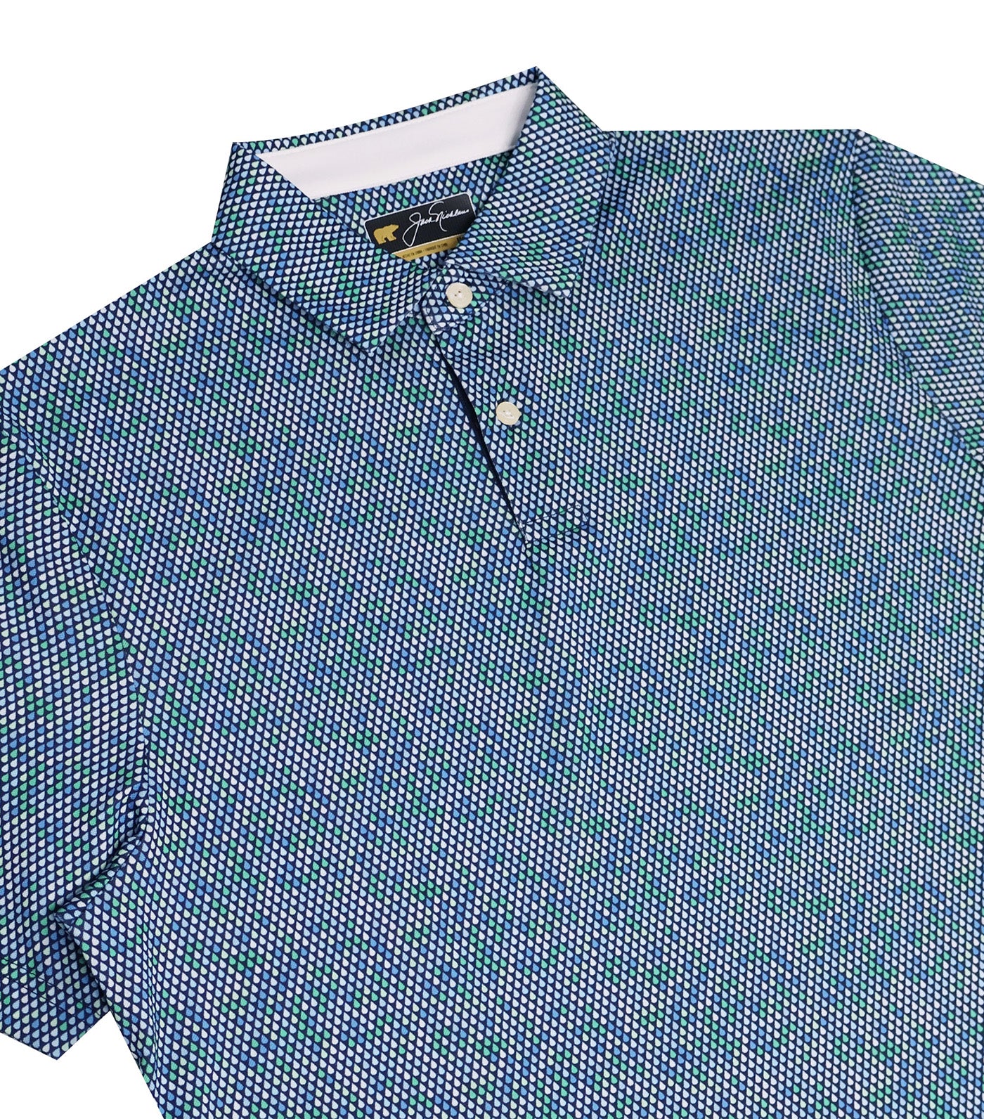 Tile Print Polo Classic Navy