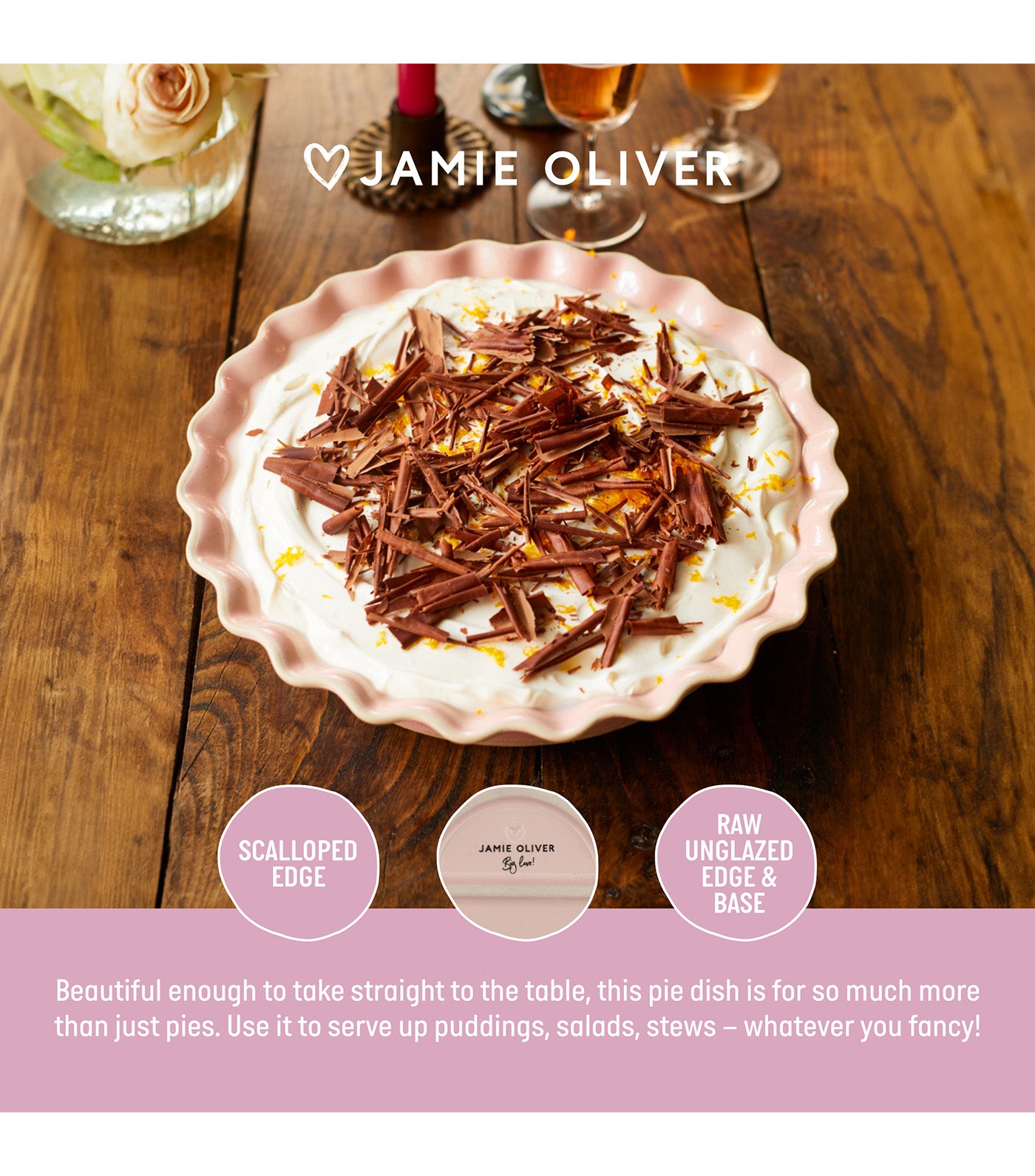 Big Love Proper Pie Dish Pink
