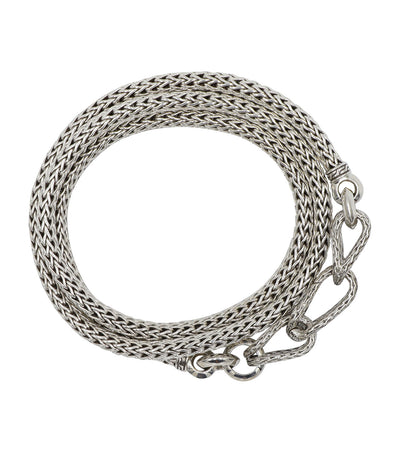 Asli Classic Chain Link Silver Extra Small Chain Transformable Bracelet with Seamless Clasp