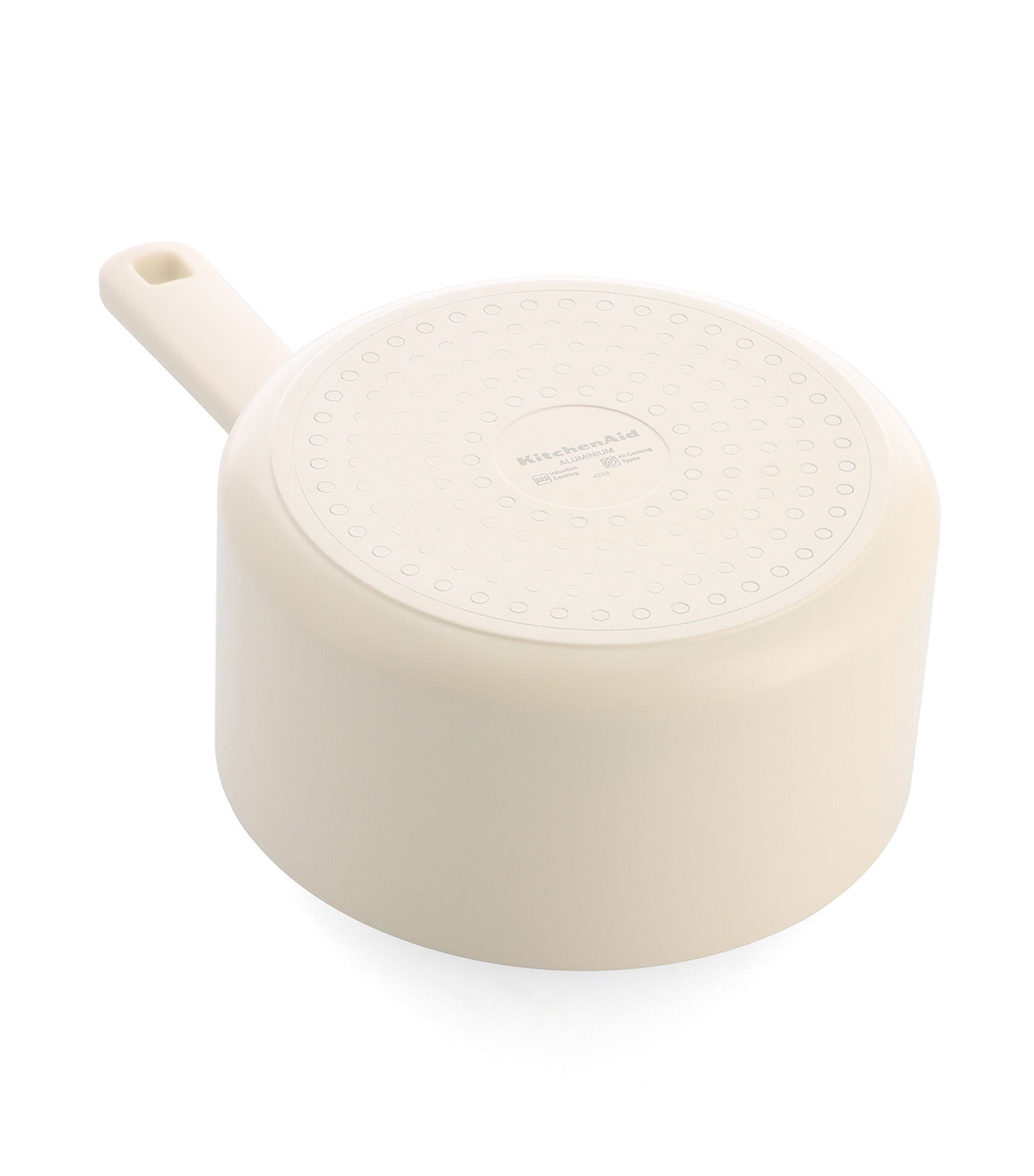 Colored Aluminum CVD Saucepan Almond Cream 20 cm