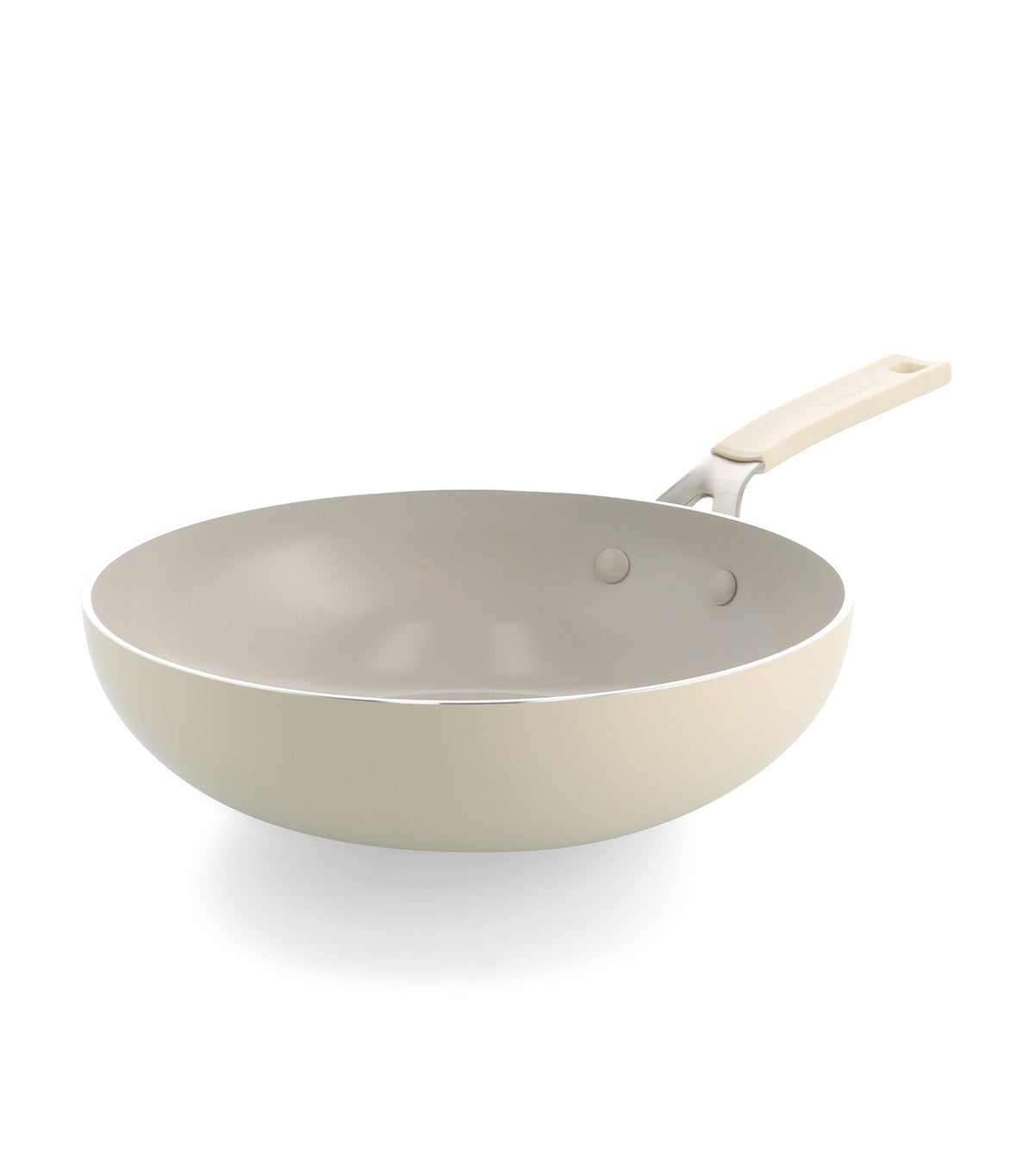 Colored Aluminum Open Wok Almond Cream 28cm