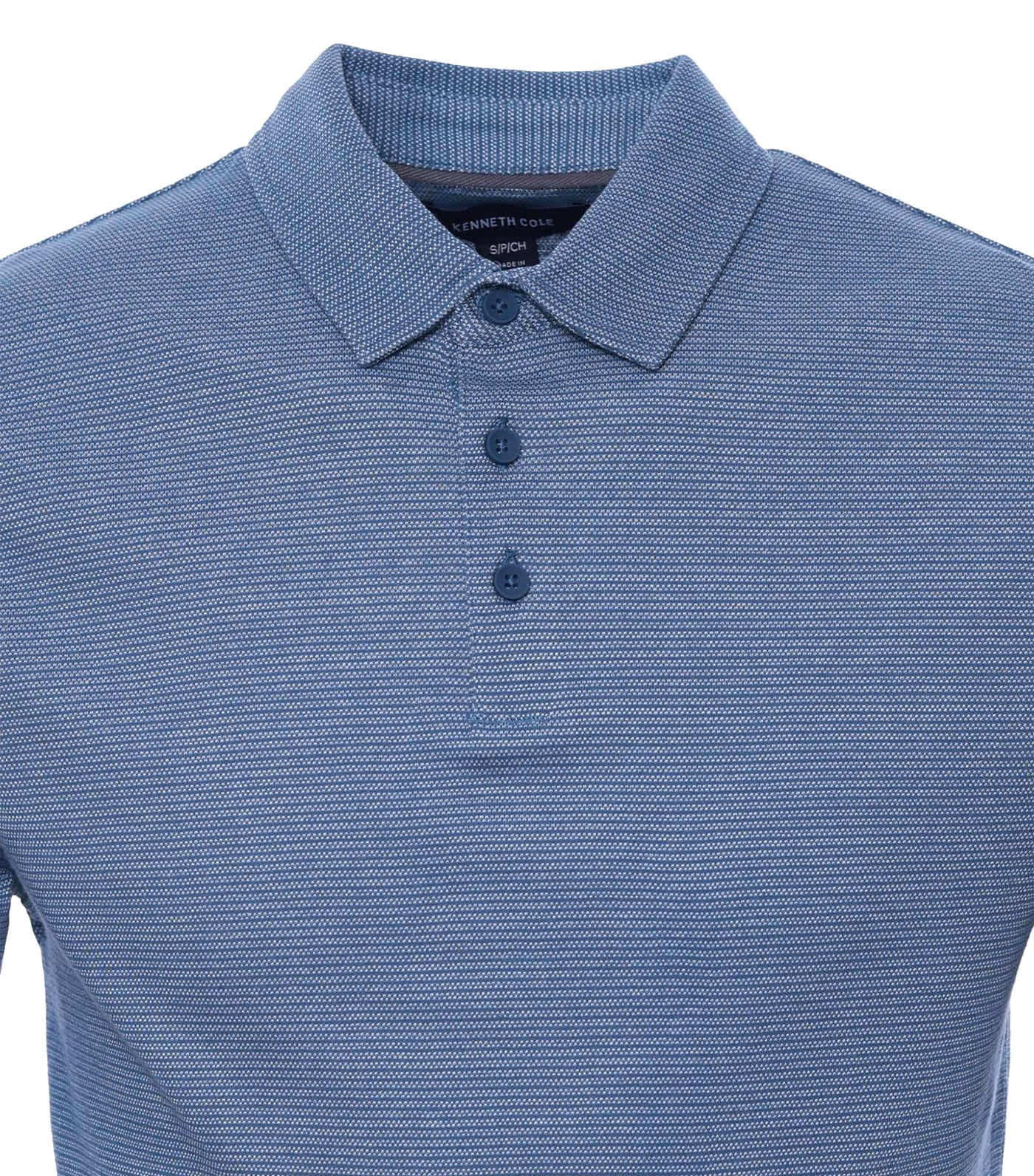 Button Polo Two-Toned Knit