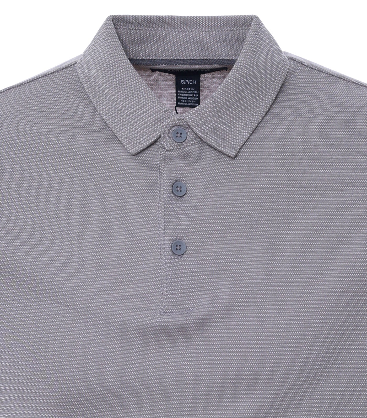 Button Polo Two-Toned Knit