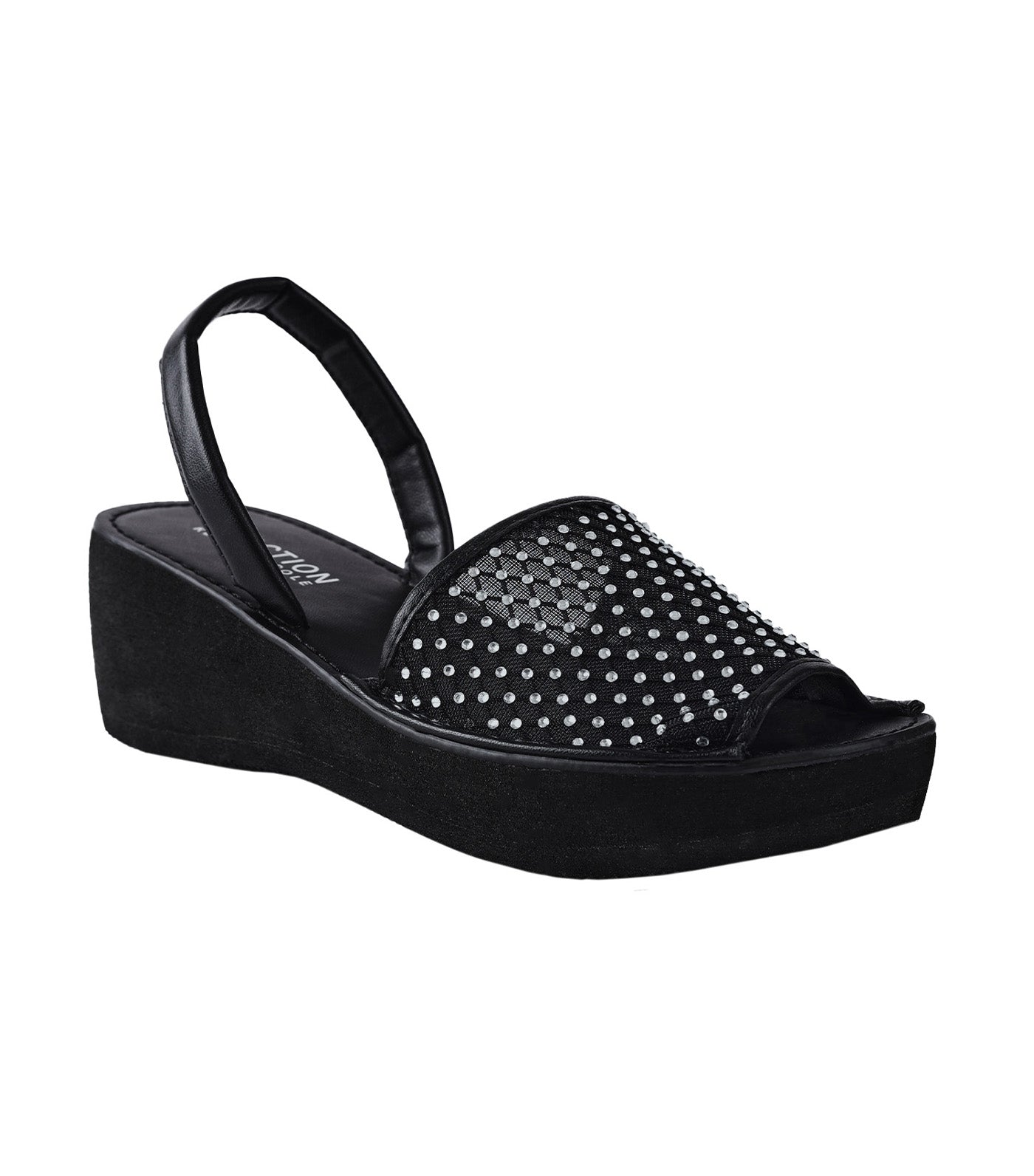 Fine Glass Mesh Wedges Black