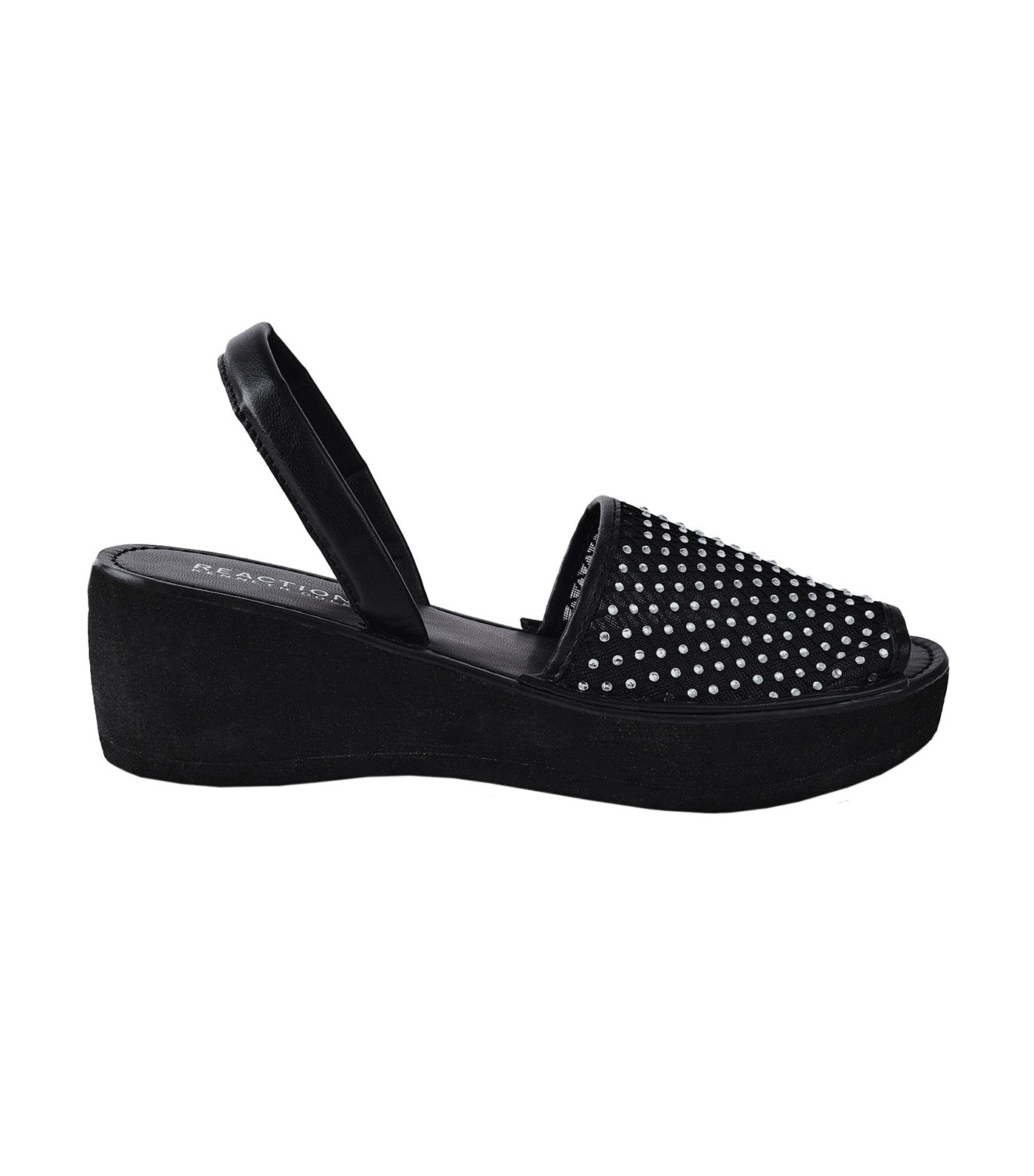 Fine Glass Mesh Wedges Black