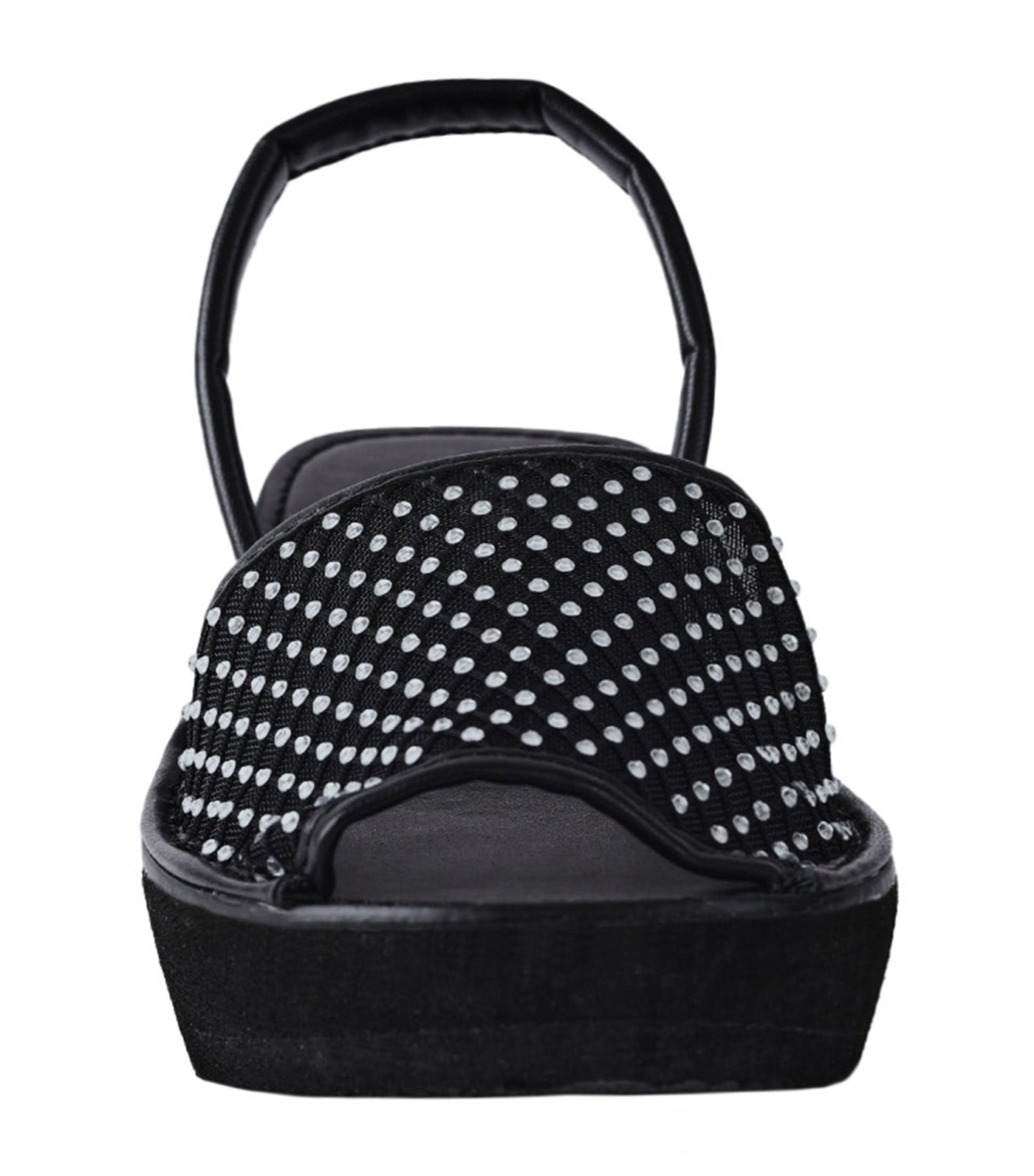 Fine Glass Mesh Wedges Black