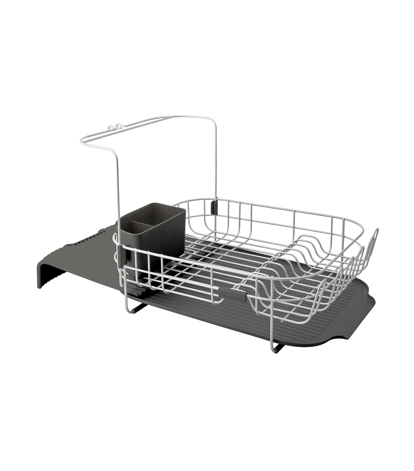 Satin Wire Expandable Dish Rack Gray