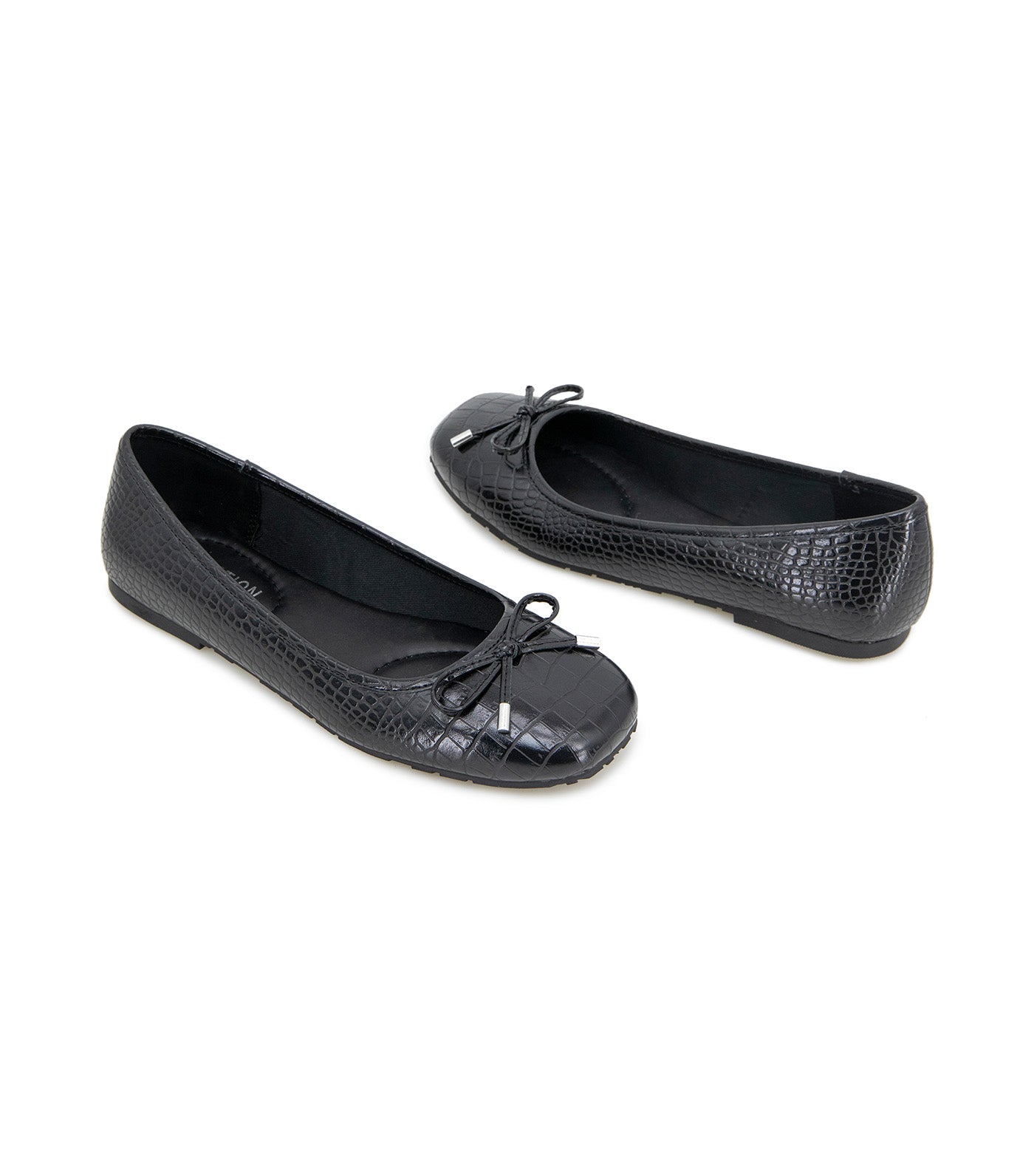 Kenneth Cole Elstree Croco Ballet Flats Black