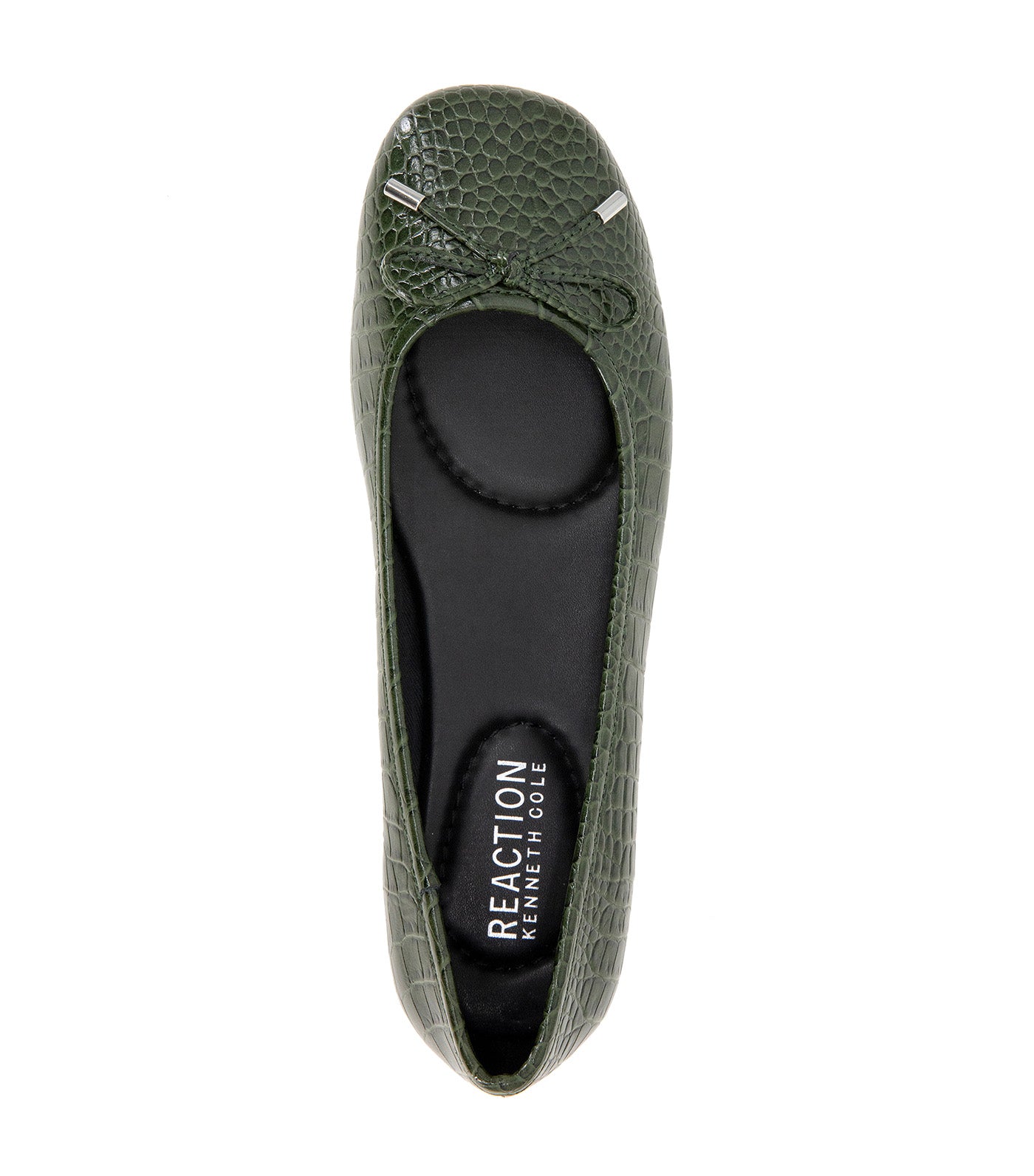 Kenneth Cole Elstree Croco Ballet Flats Olive