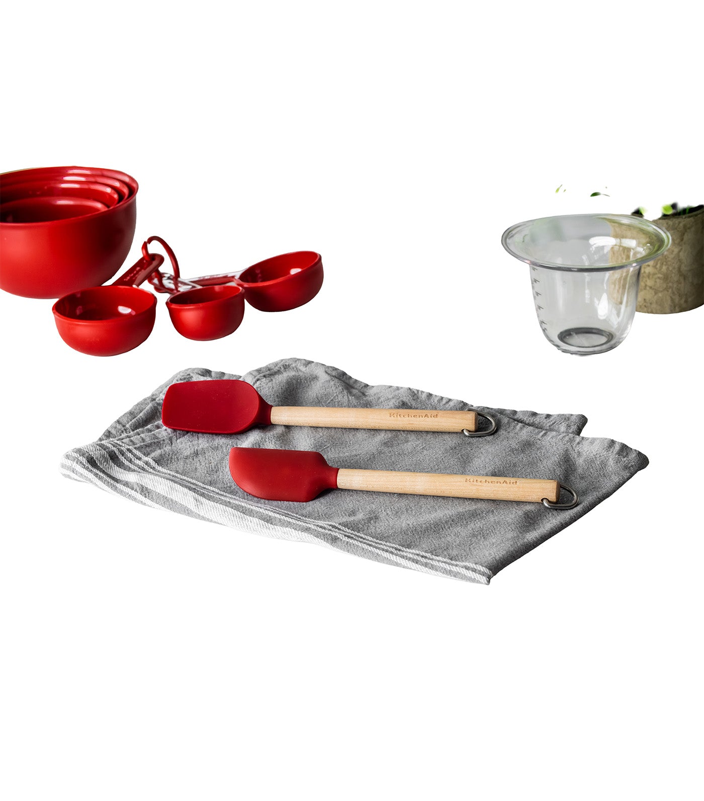 Birchwood Mini Spatulas Set of 2 Bamboo/Red