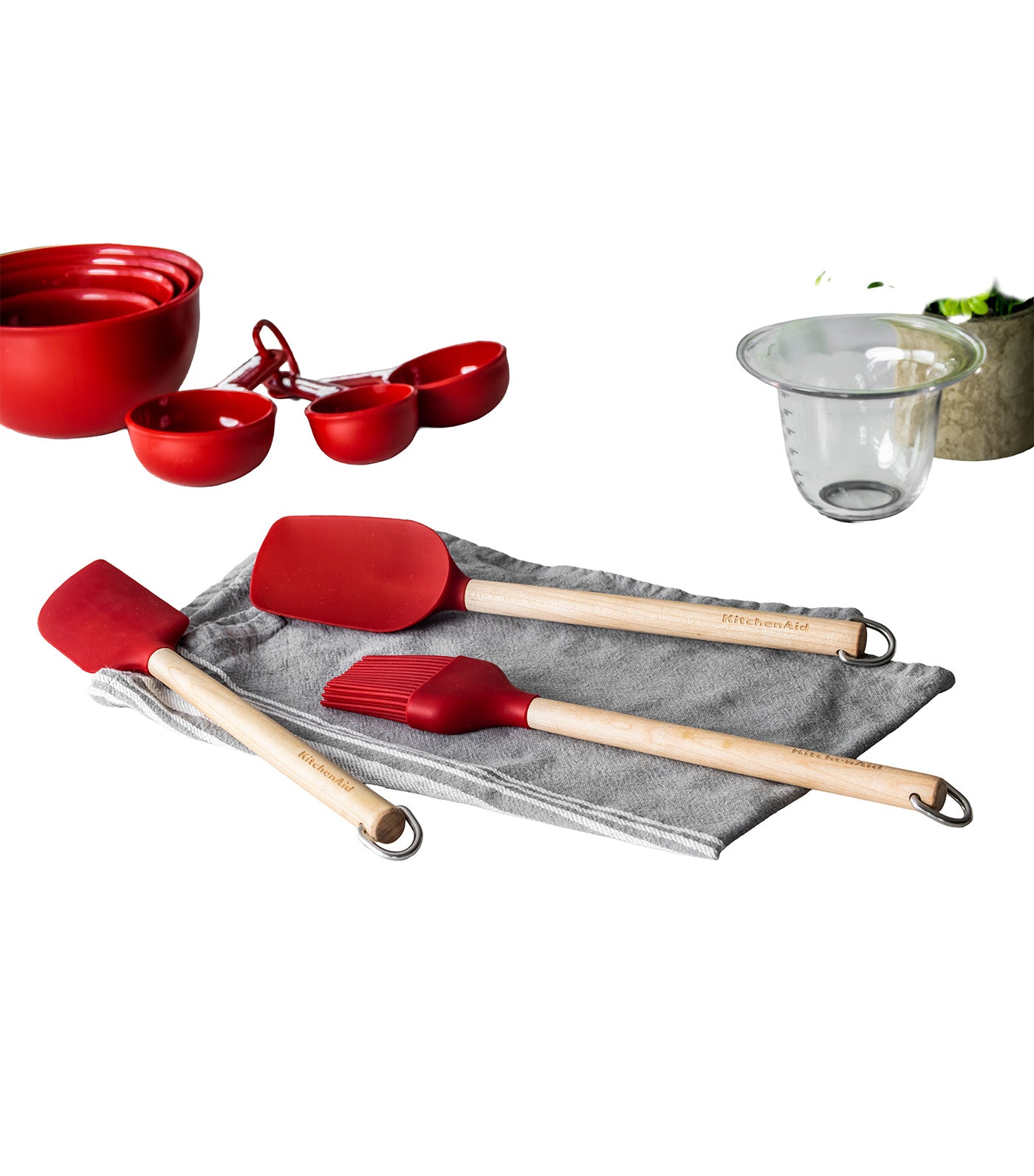 Birchwood 3-Piece Baking Set Bamboo/Red