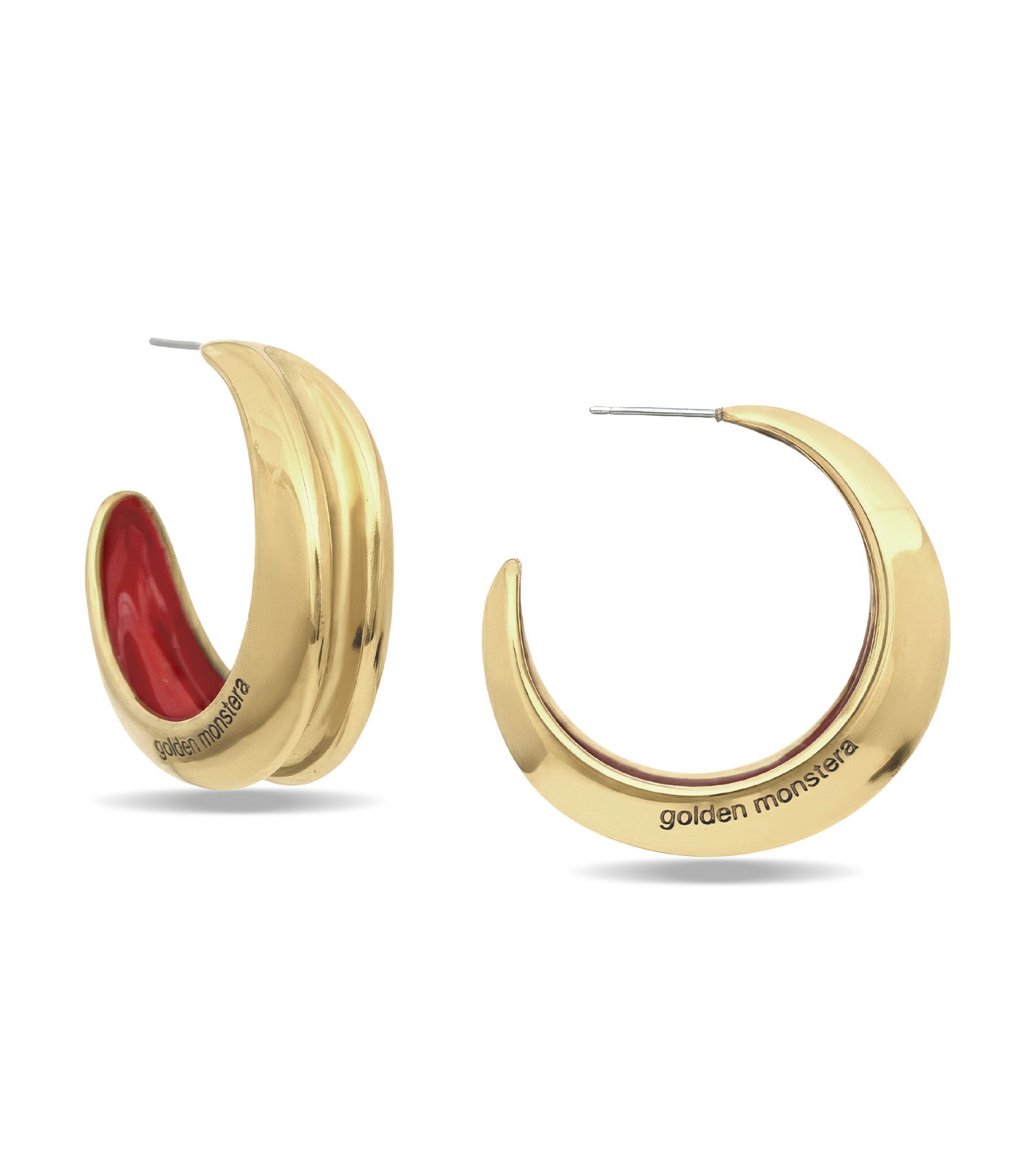 Golden Monstera Khos Large Earrings Gold