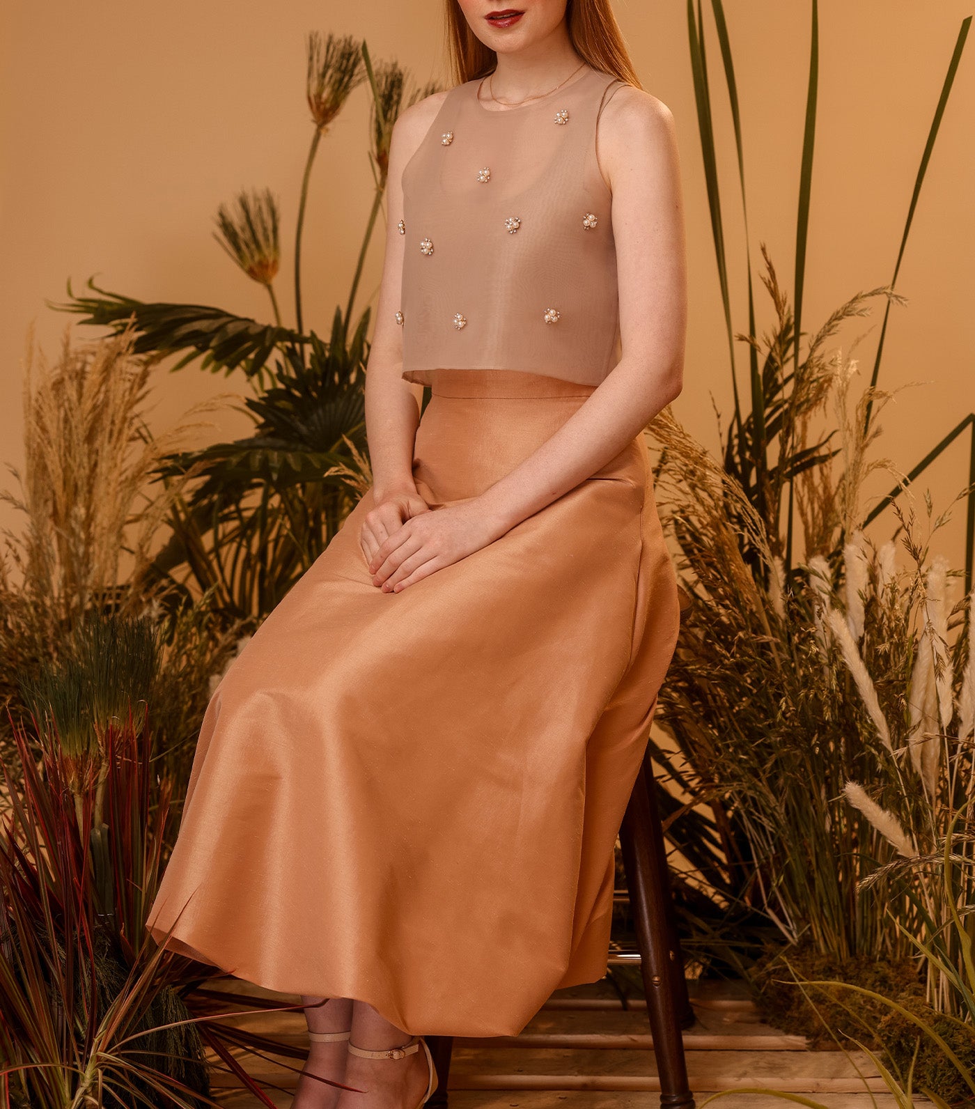 Lura Balloon Formal Skirt Caramel Brown