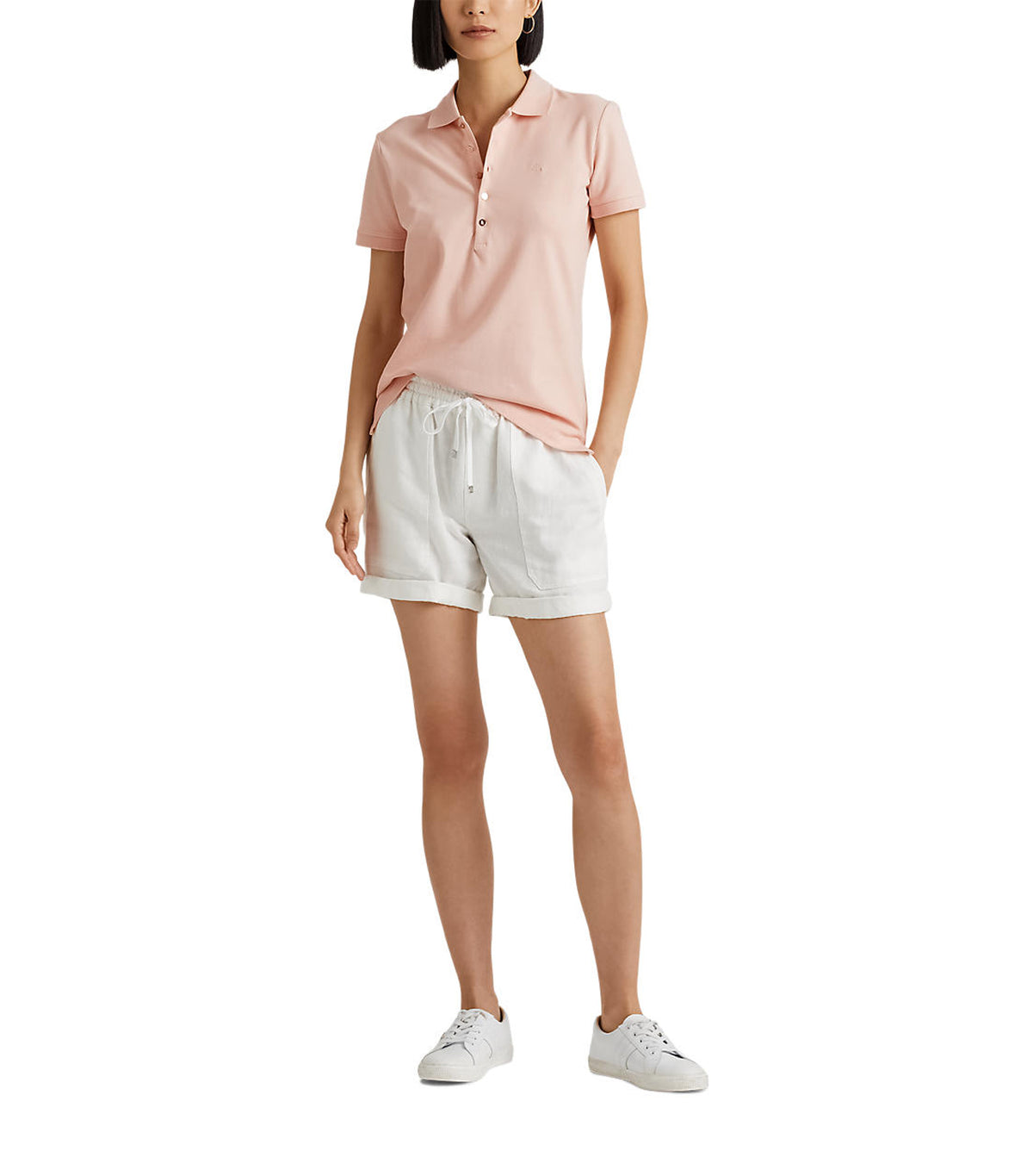 Women's Pique Polo Shirt Pale Pink