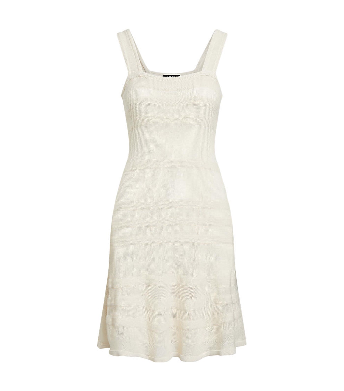 Women's Striped Knit Sleeveless Dress Mascarpone Cream