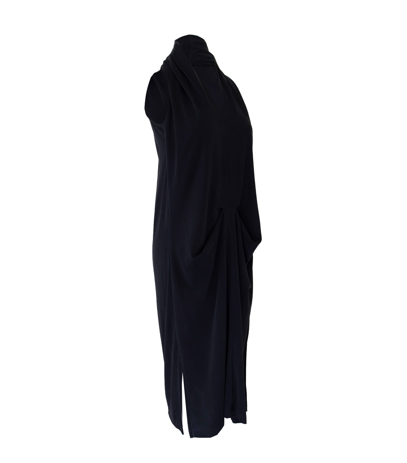 Lady Rustan Krizia Ruched Jersey Dress Dark Gray