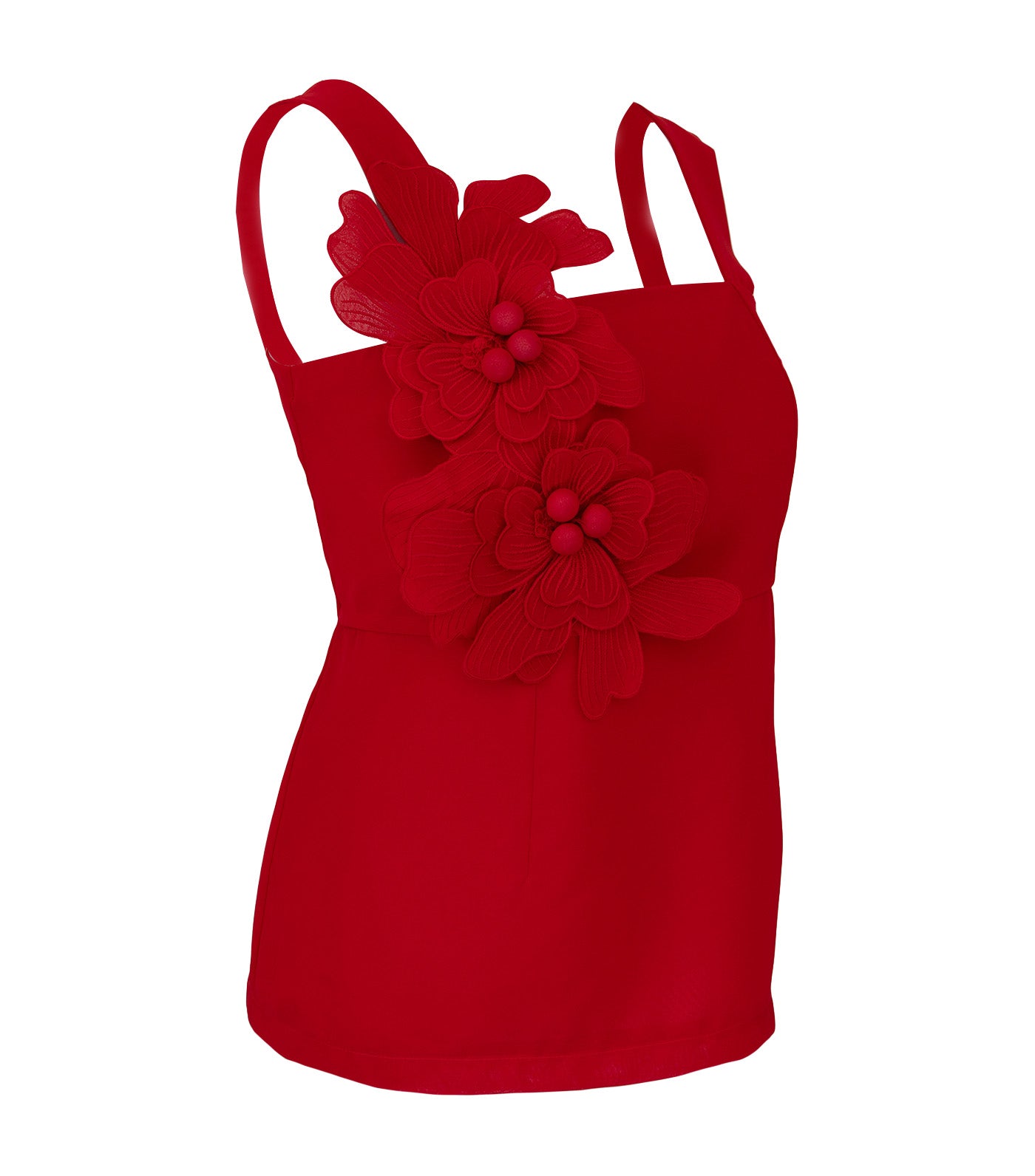 Lacoste Rosie Crepe Blouse with Applique Red