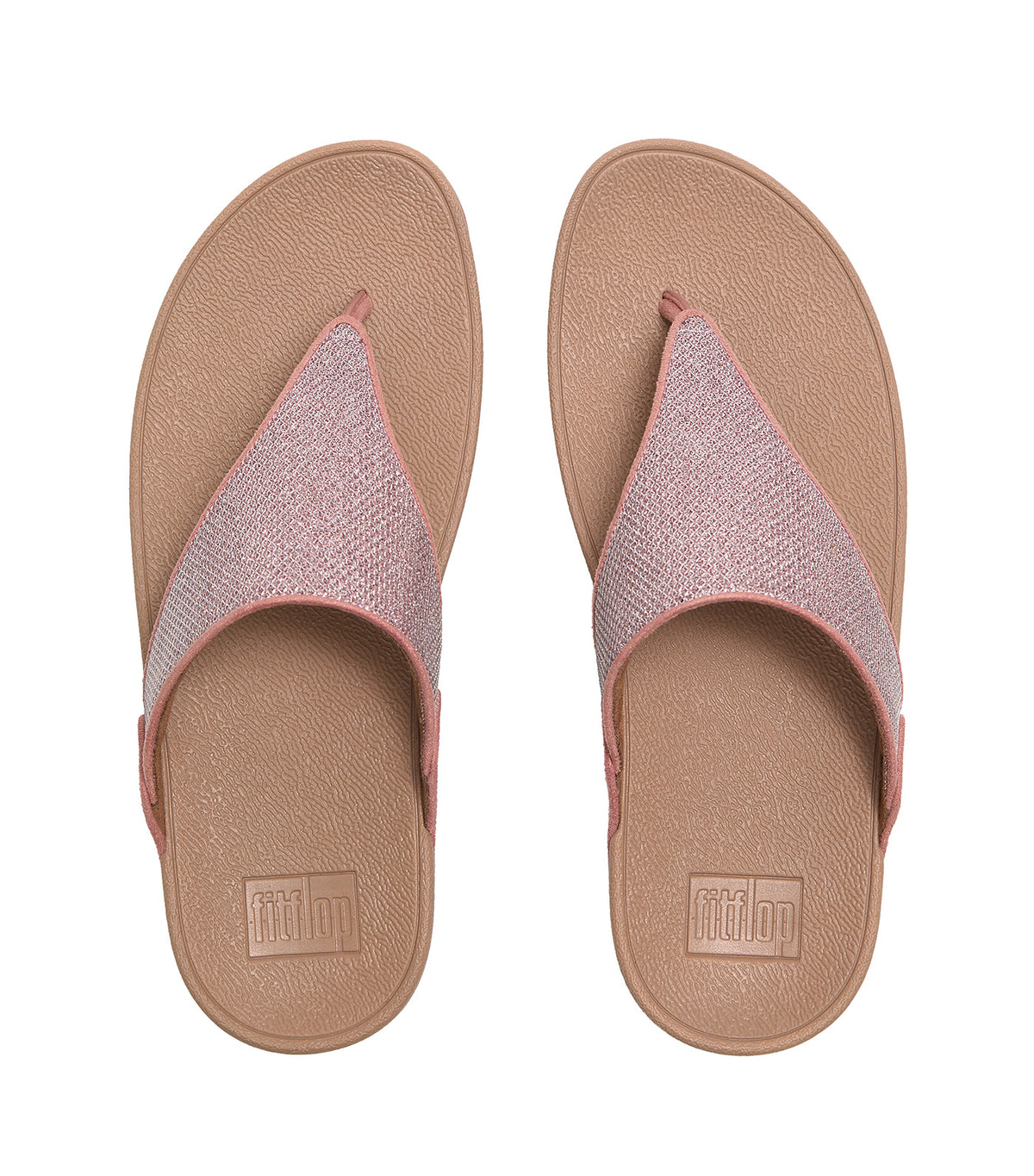 Lulu Shimmerglitz Toe-Post Sandals Desert Blush