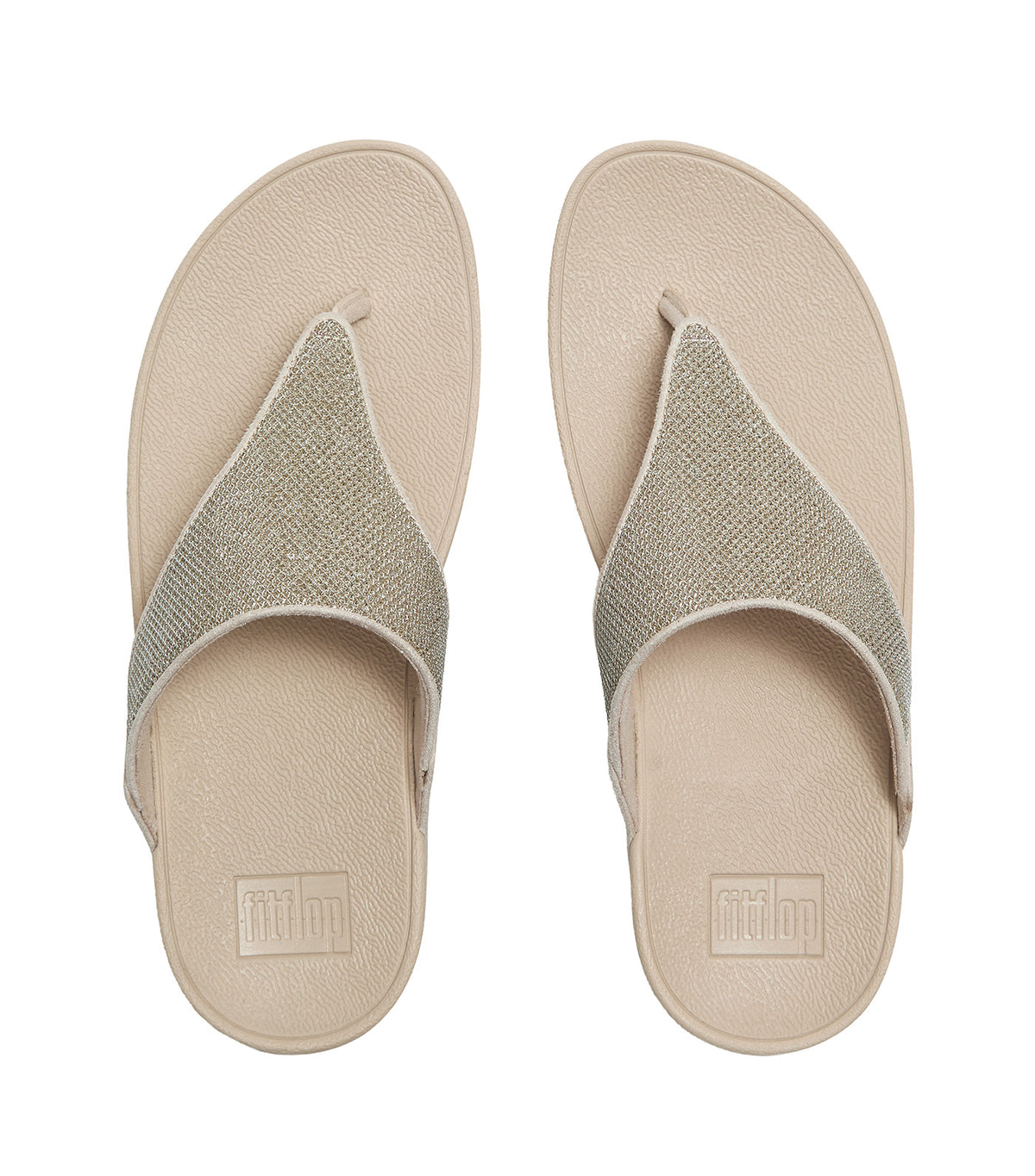Lulu Shimmerglitz Toe-Post Sandals Platino