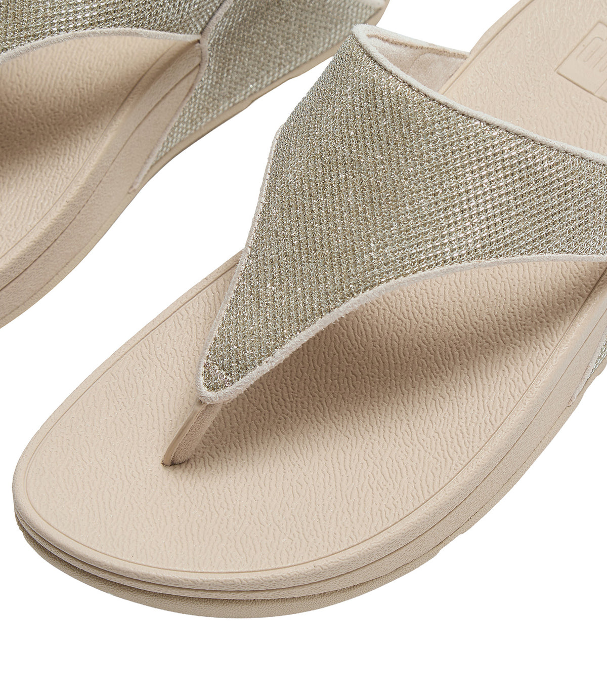 Lulu Shimmerglitz Toe-Post Sandals Platino