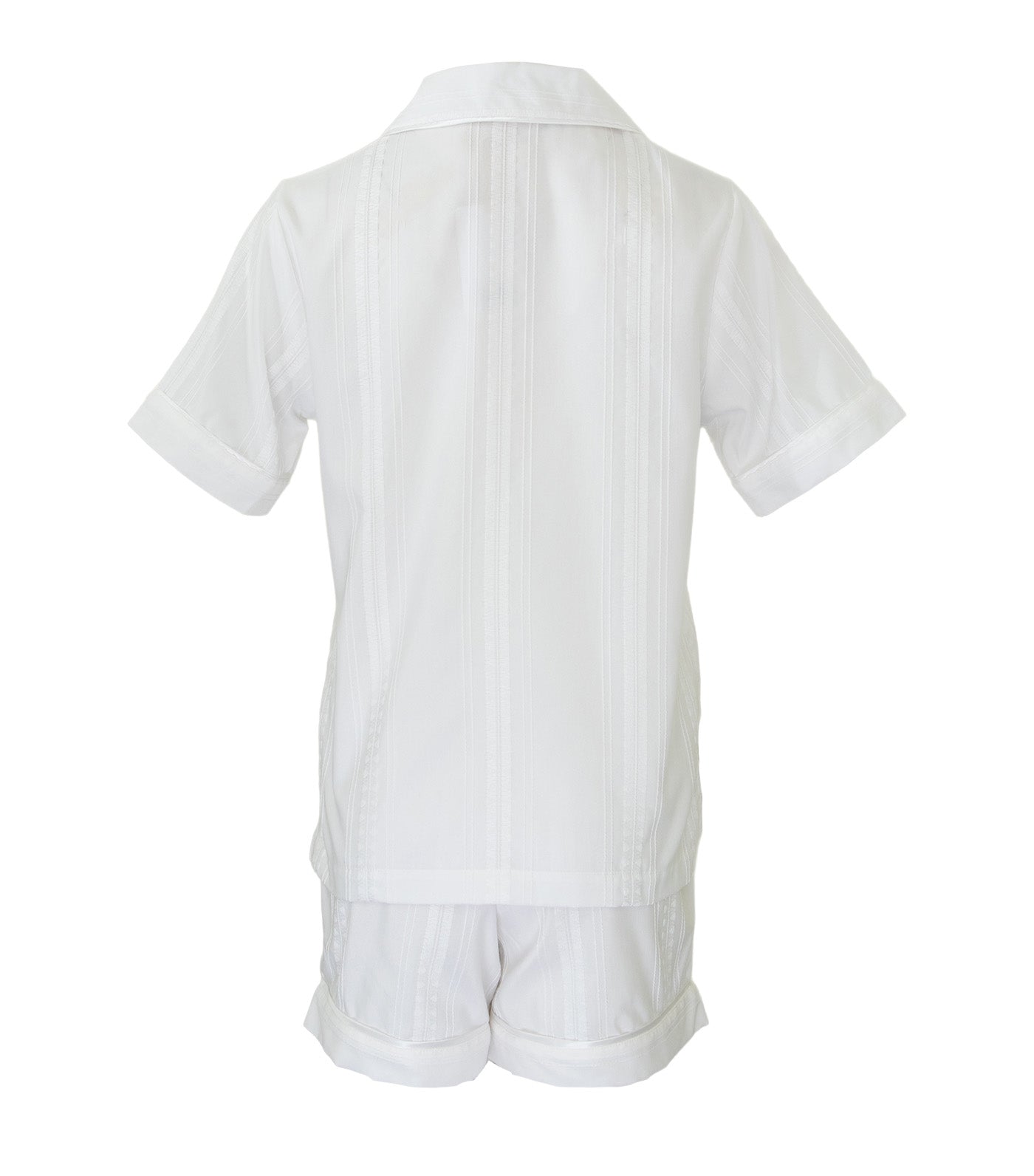Pia Short-Sleeve and Shorts Pajama Set White