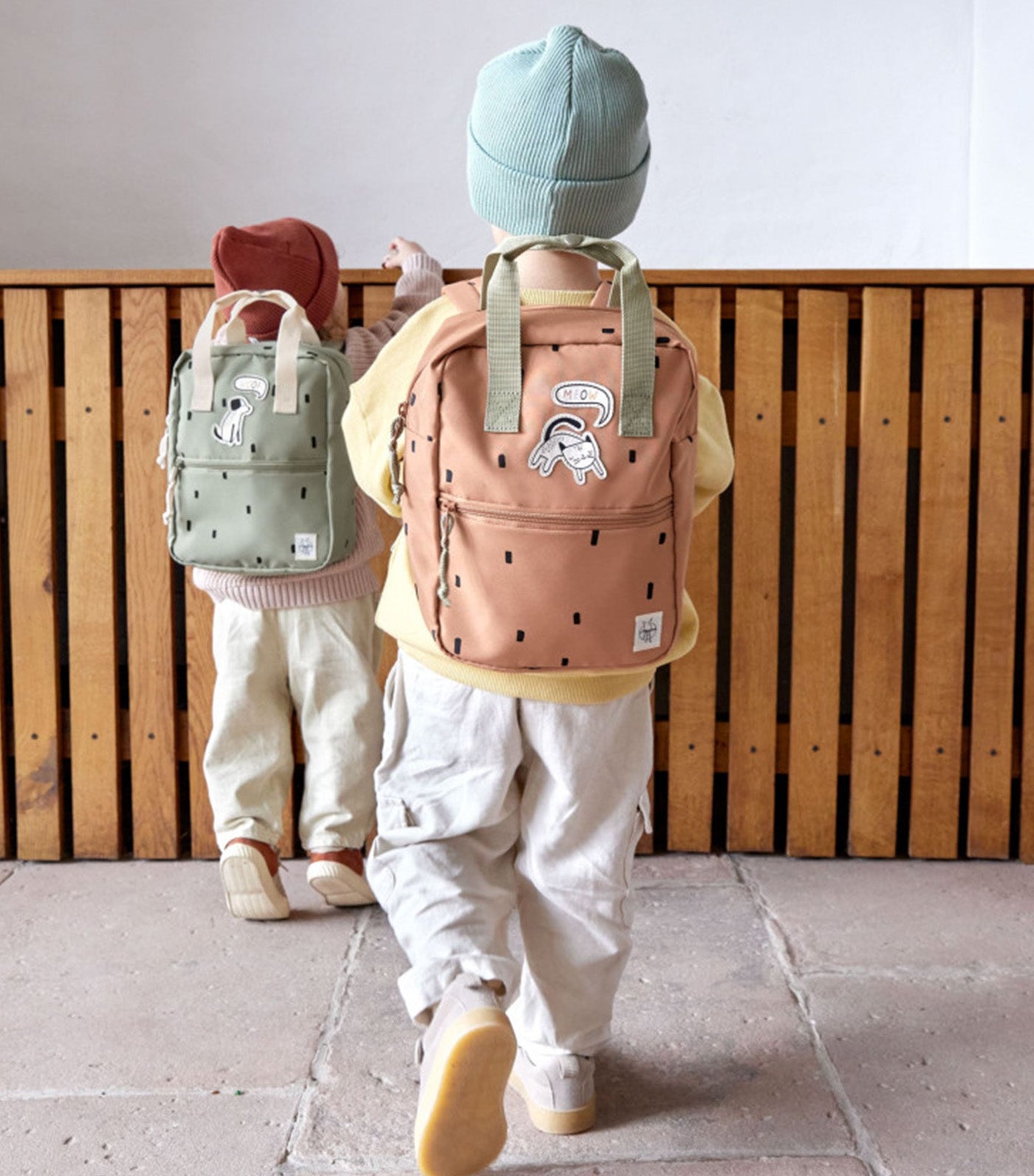Mini Square Backpack Happy Prints Caramel