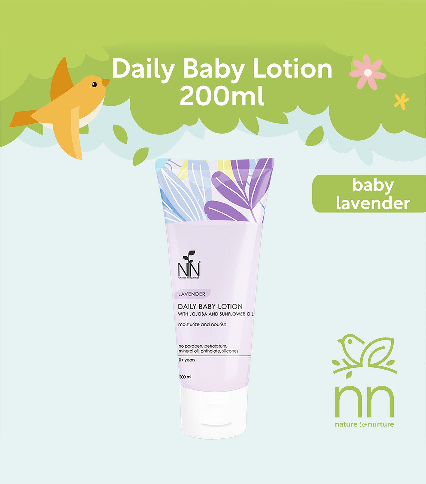 Daily Baby Lotion with Jojoba and Sunflower Oil Lavender