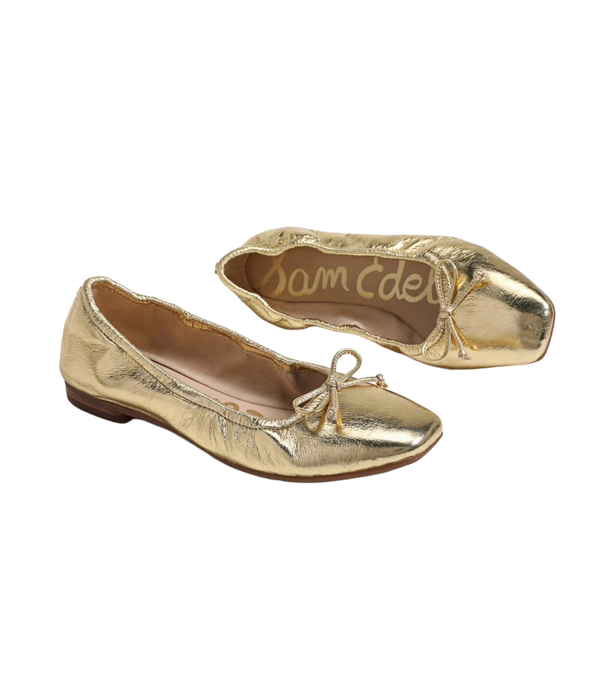 Magnolia Ballet Flat Amber Gold Leather
