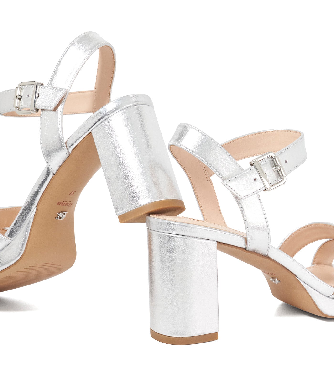 Dune London Manifesting Heeled Sandal Silver