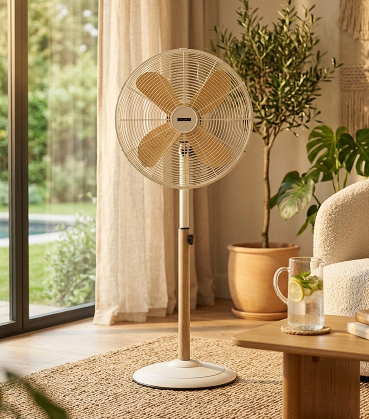 Maximus Retro Fan Cream/Light Wood
