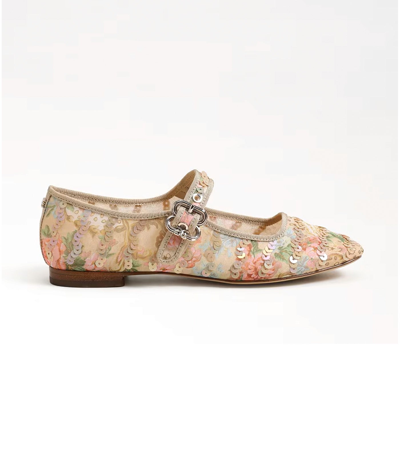 Sam Edelman Michaela Riviera Mary Jane Flat Mesh Fabric Ecru Multi