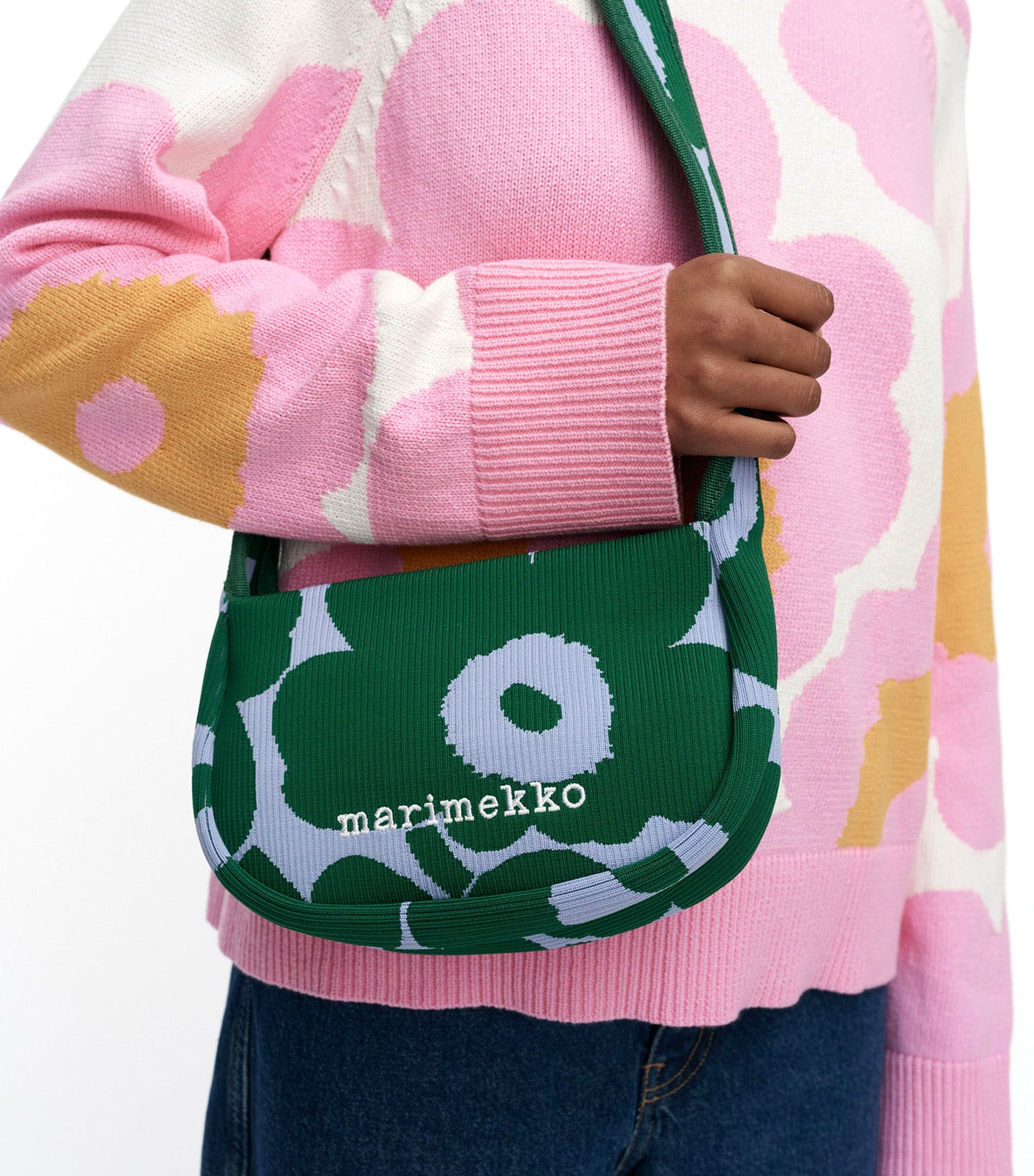 Knitted Crossbody Unikko Dark Green/Blue