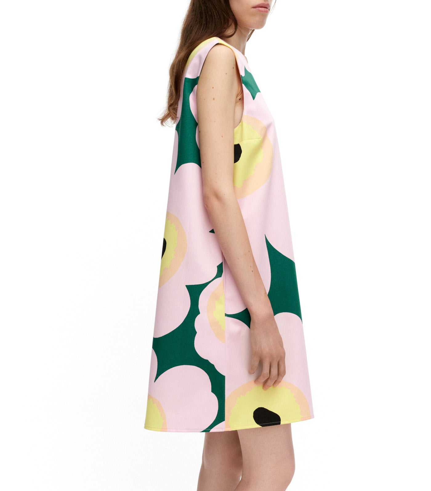 Siluetti Unikko Dress Green/Pink/Yellow