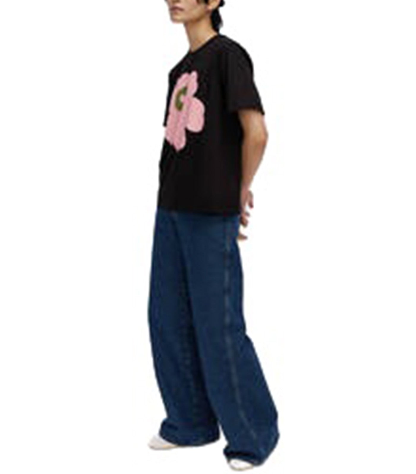 Erna Unikko Placement Kioski T-Shirt Black/Light Pink/Green
