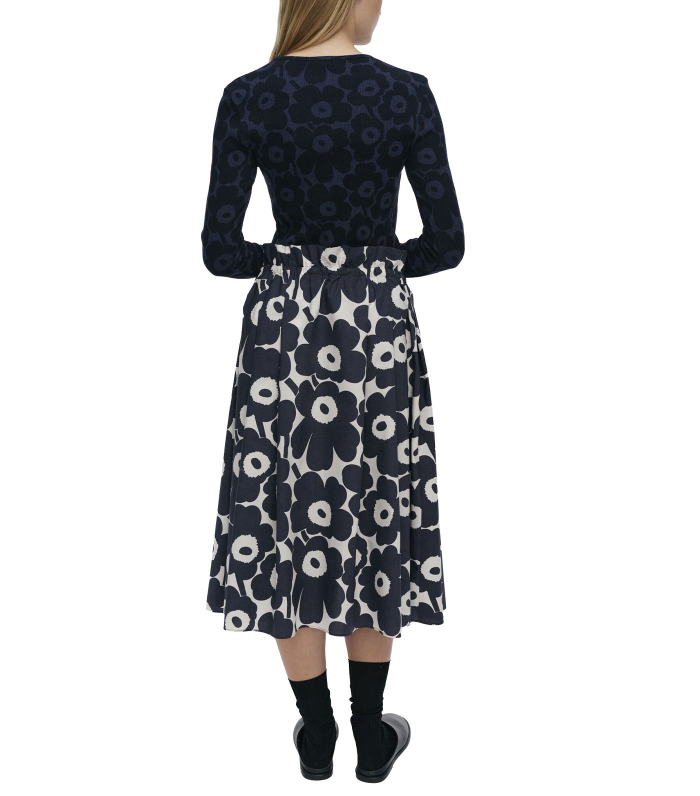 Kirjoitus Unikko Skirt Dark Blue/Off White