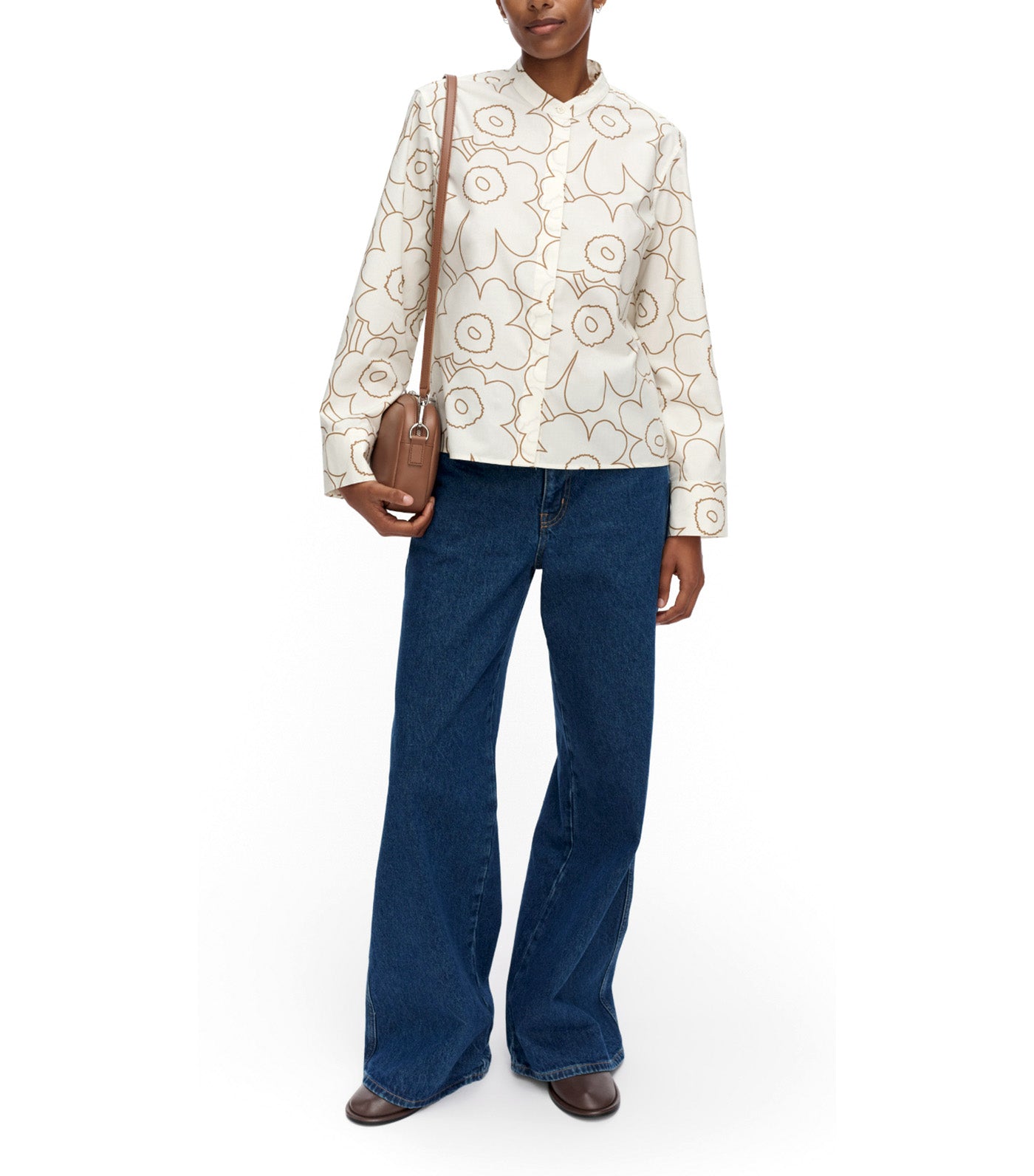 Lohko Piirto Unikko Shirt Off White/Olive Green