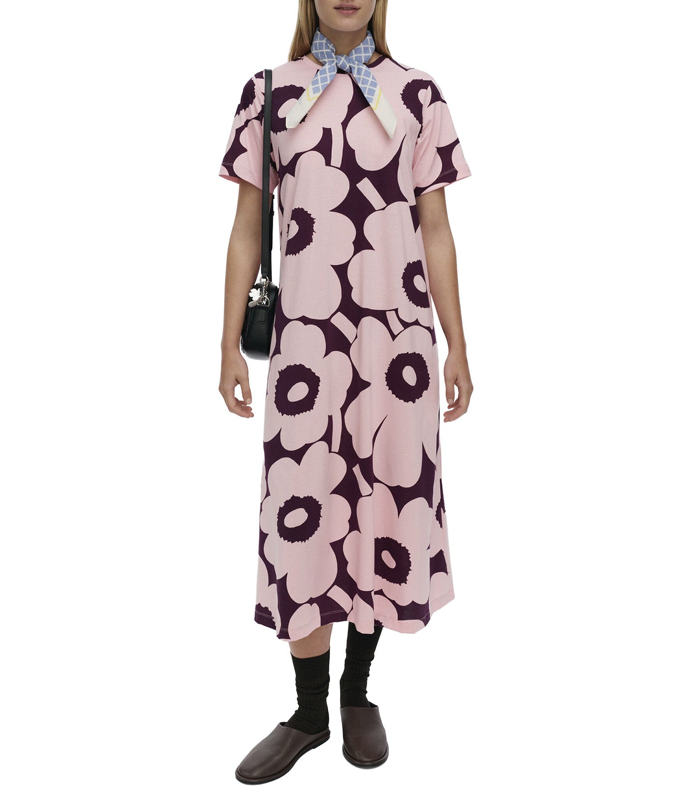 Pisteinen Unikko Dress Light Pink/Dark Purple