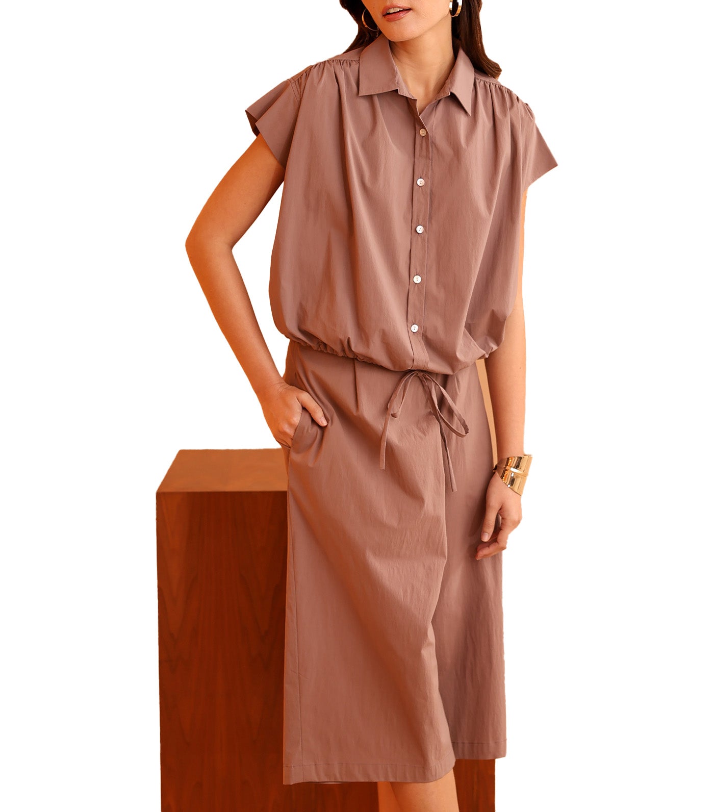 Tima Blouse with Adjustable Band Muted Purple