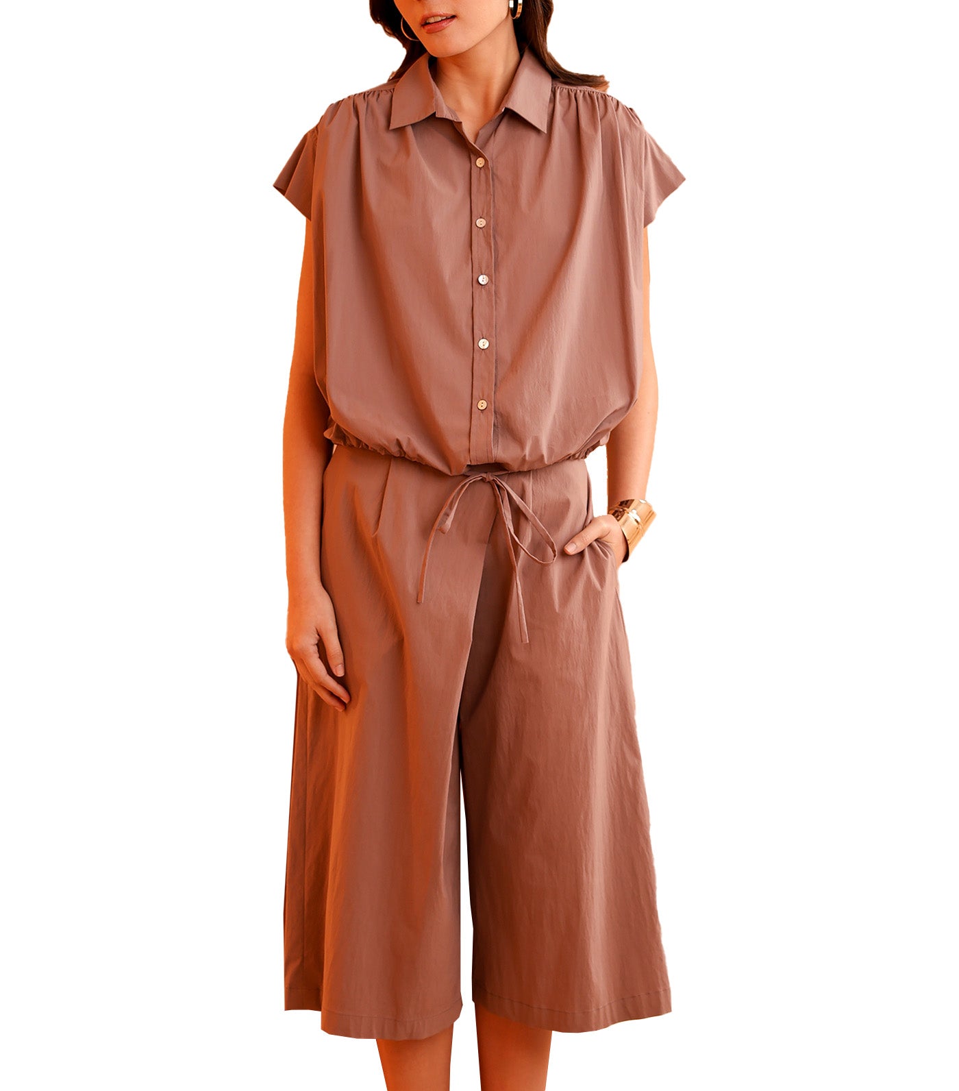 Tima Blouse with Adjustable Band Muted Purple